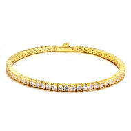 3mm 14K Gold Plated Tennis Bracelet