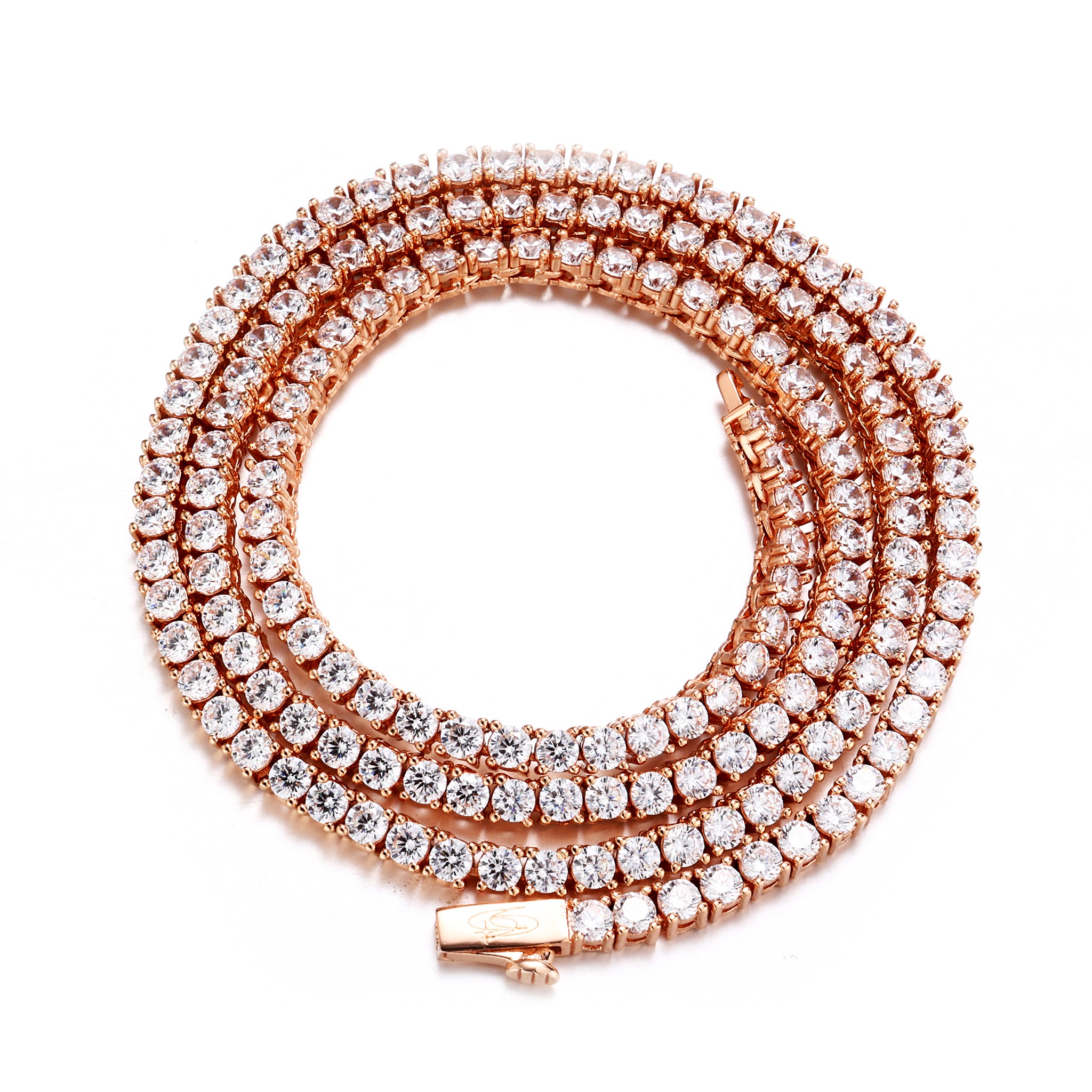 3mm Rose Gold Plated Tennis Chain W