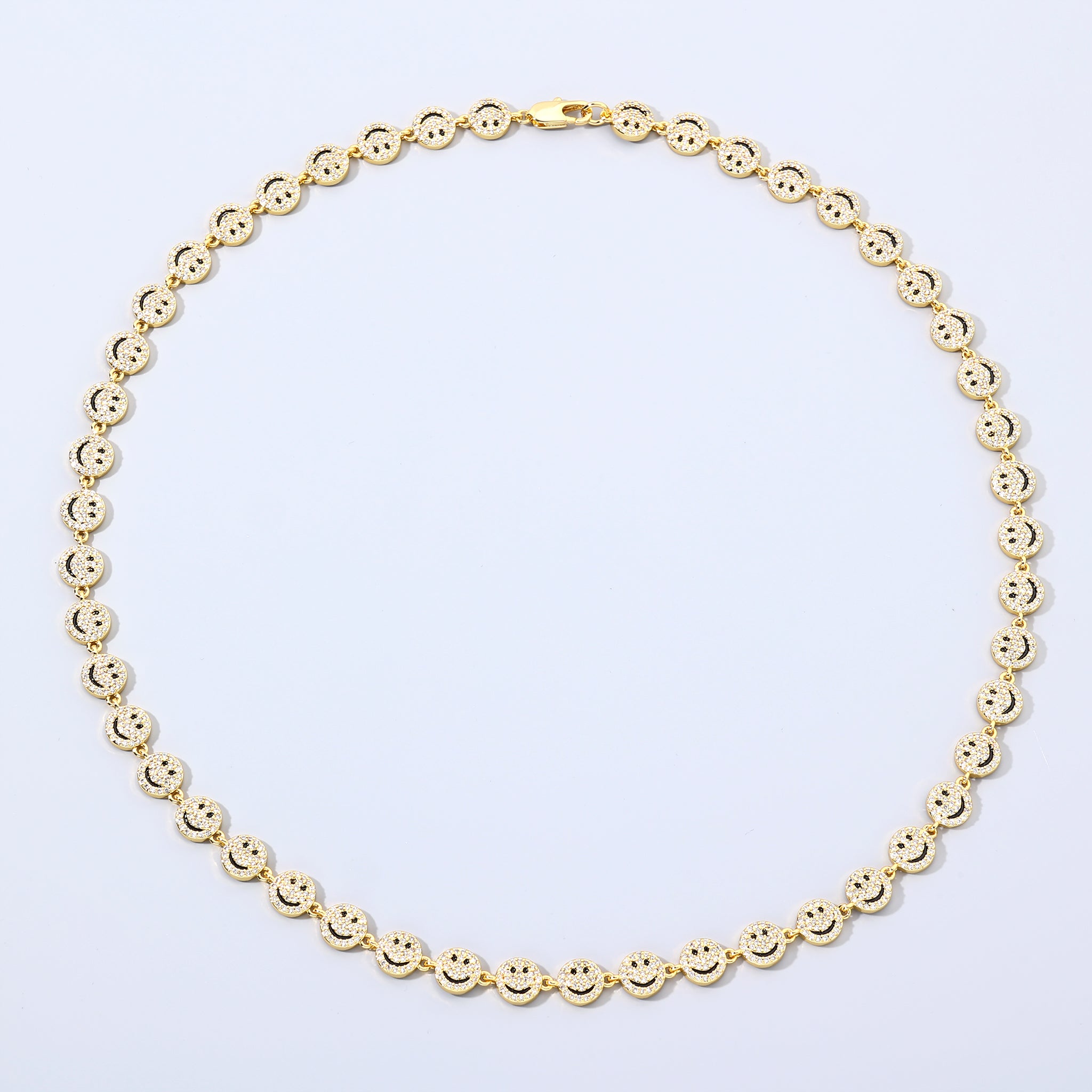 7mm 14K Gold Plated Iced Smile Chain