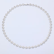 7mm White Gold Plated Iced Smile Chain