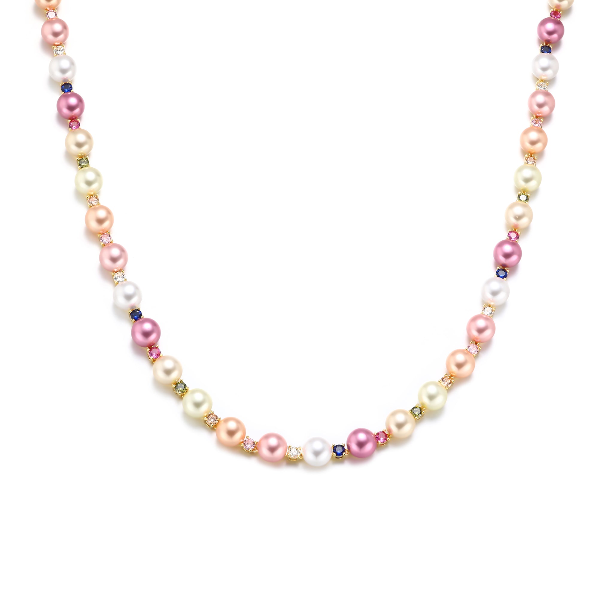 10mm Multicolor Iced Stone Pearl Chain