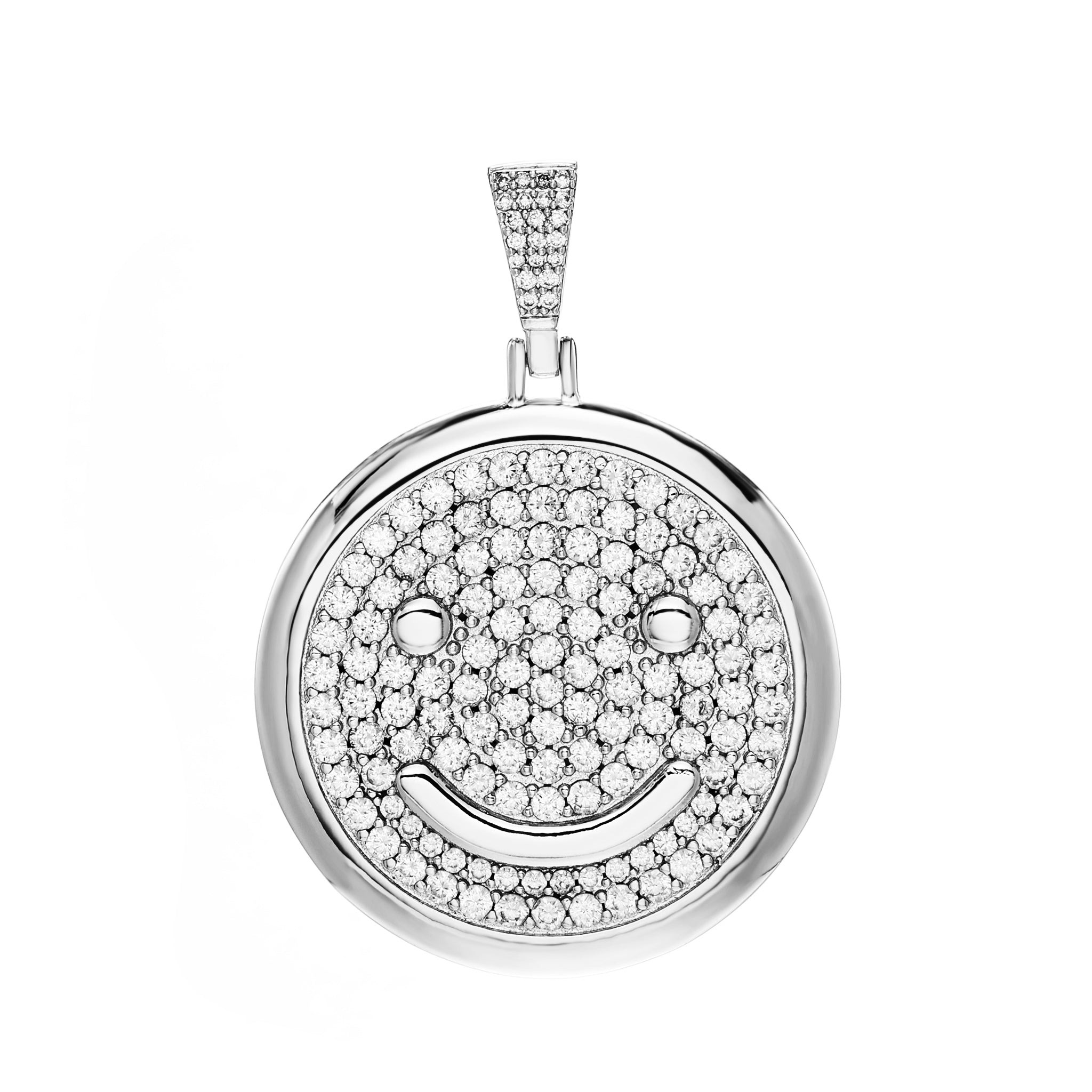 White Gold Plated Double Face Pendant