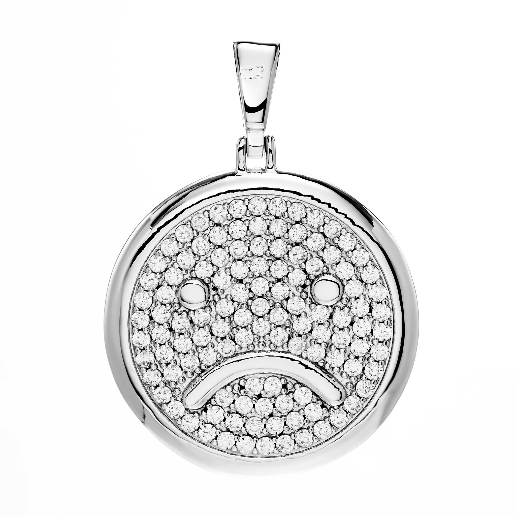 White Gold Plated Double Face Pendant