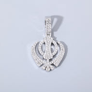 White Gold Plated Khanda Pendant