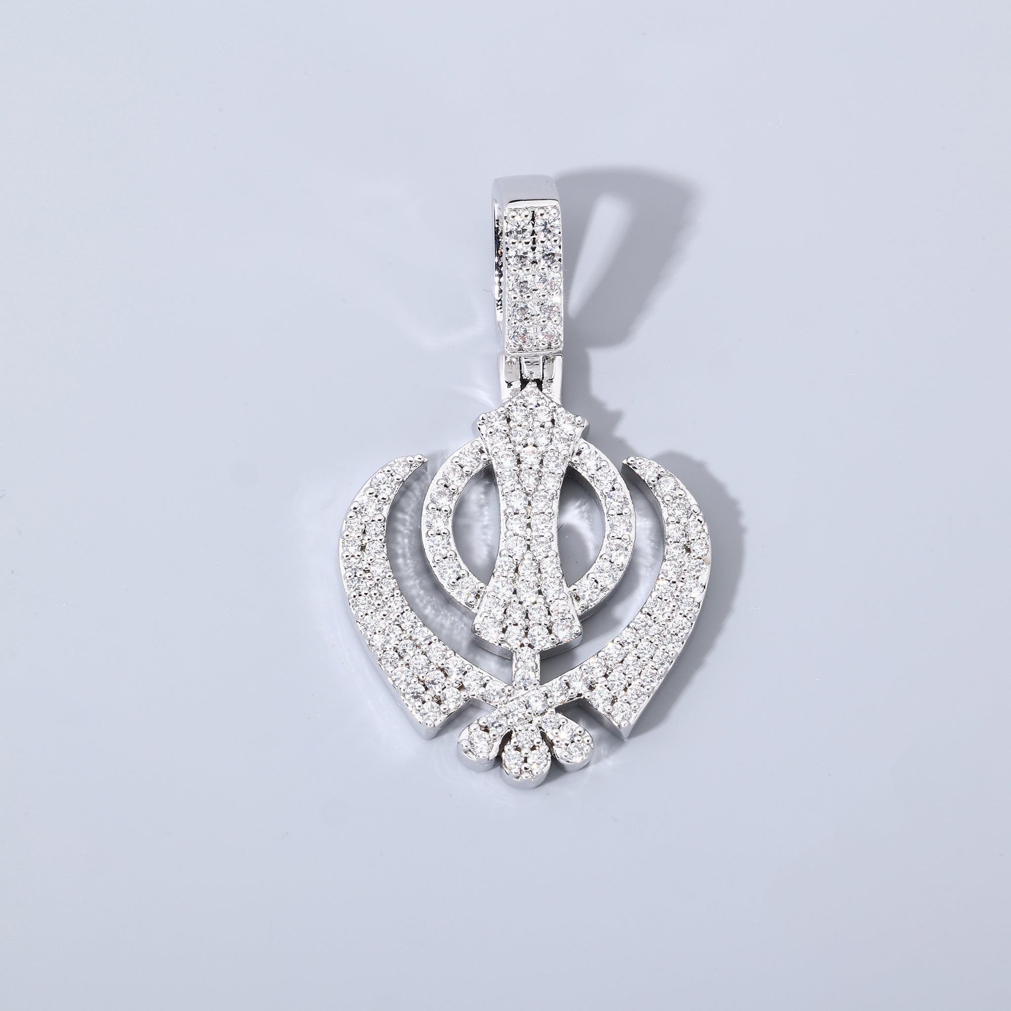 White Gold Plated Khanda Pendant