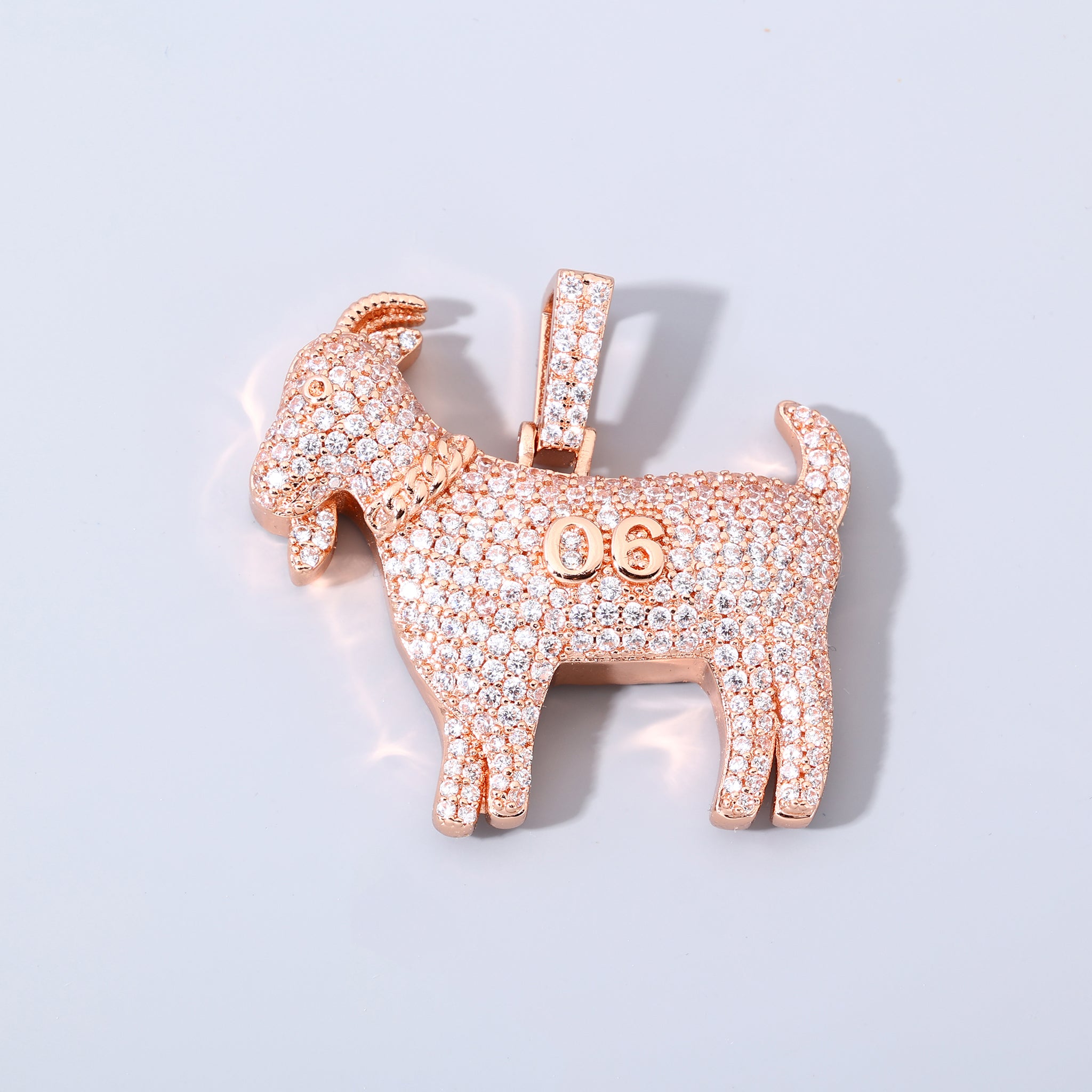 Rose Gold Plated Iced ''06'' Ankara Keçisi Pendant