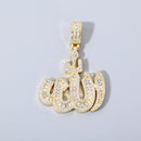 14K Gold Plated Iced Baguette "Allah" Pendant