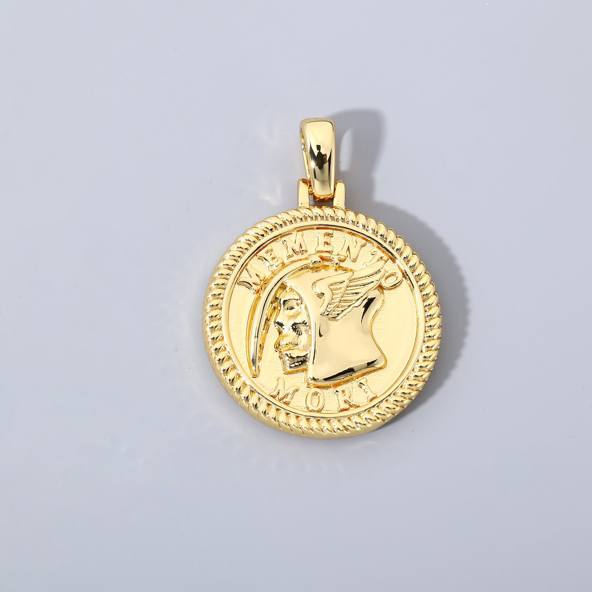 14K Plated Memento Mori Pendant