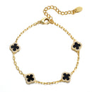 10mm 14K Gold Plated Iced Motif Bracelet