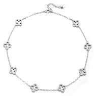 White Gold Plated Iced Motif Necklace