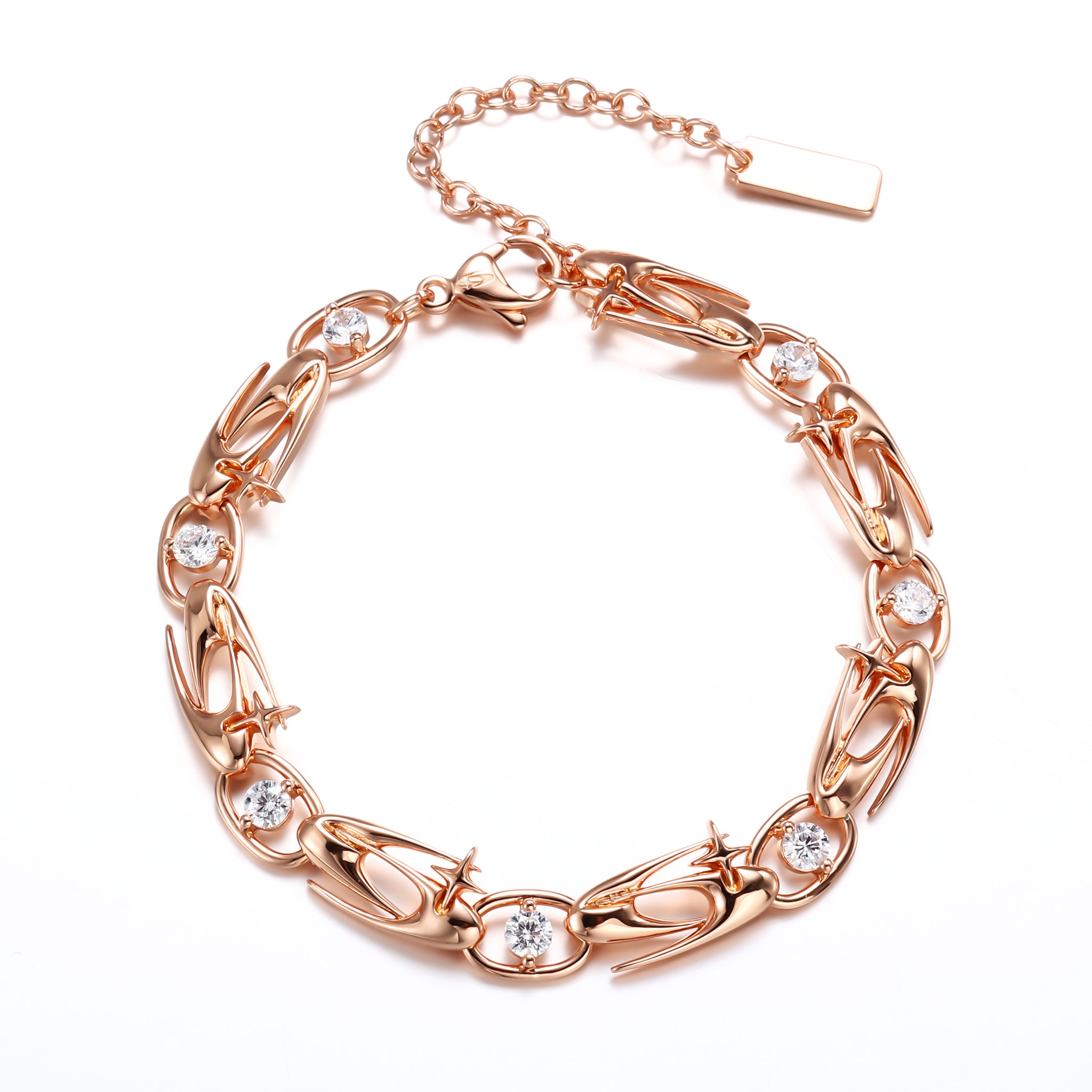 Rose Gold Plated GC Logo Link Bracelet