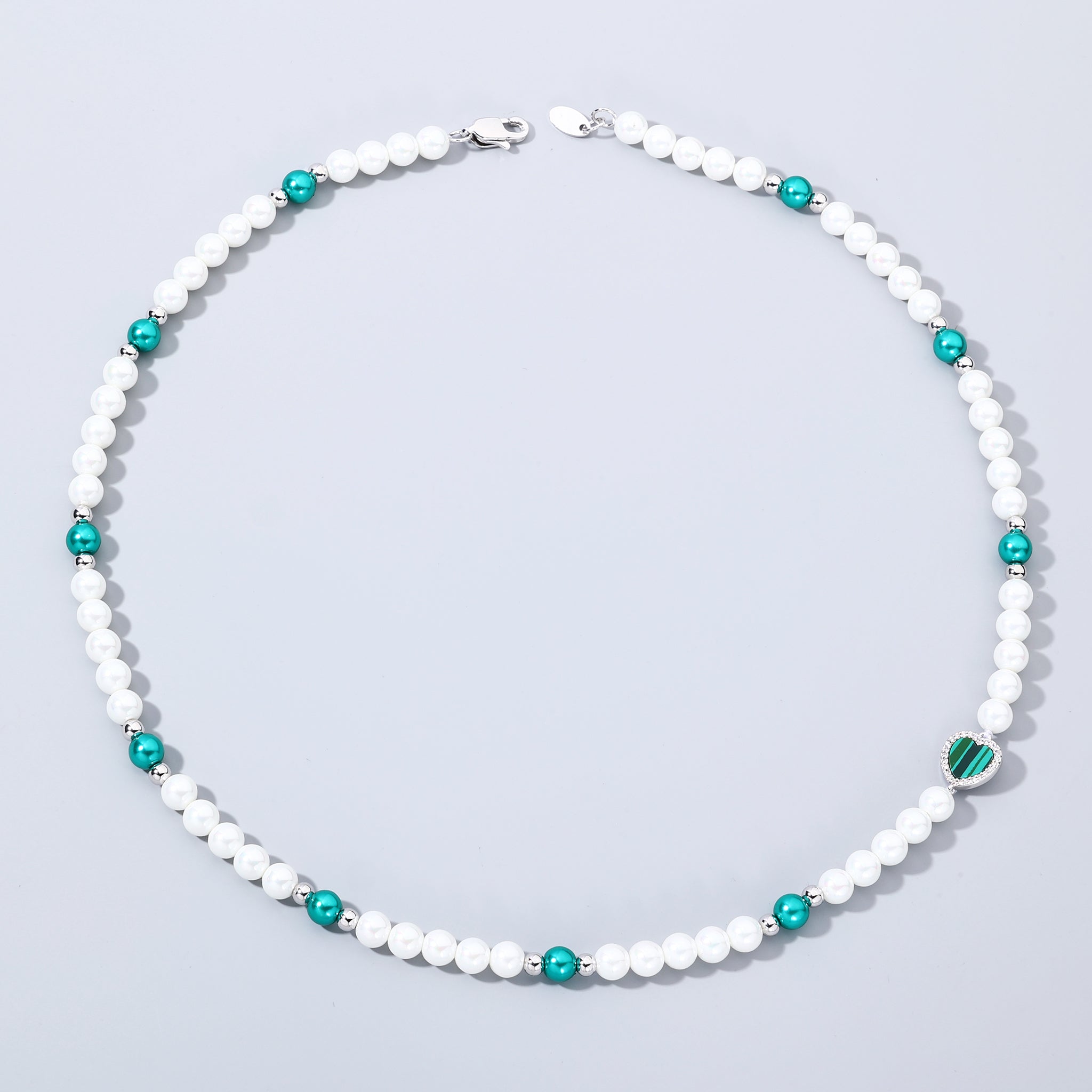 6mm Green Heart Pearl Chain