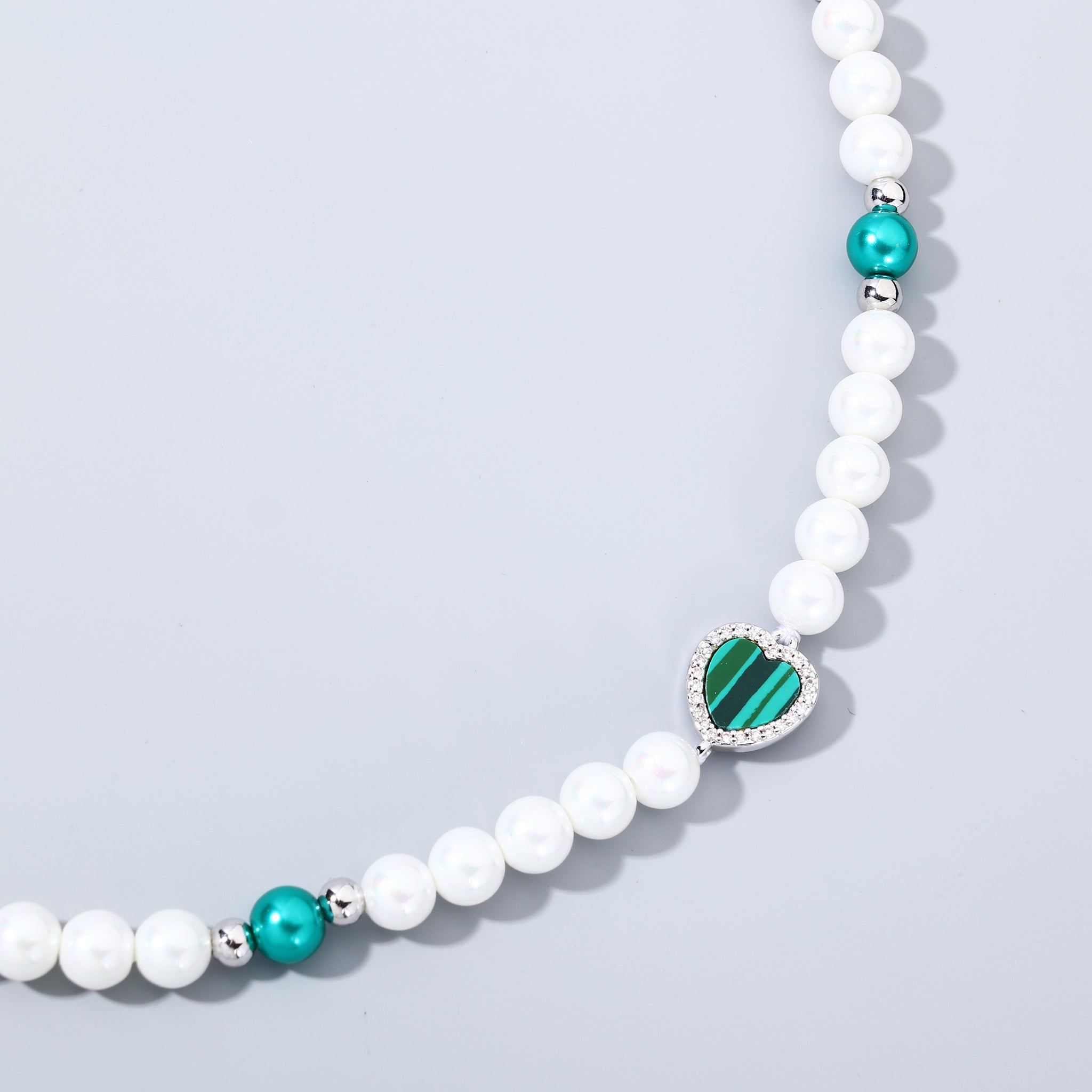 6mm Green Heart Pearl Chain