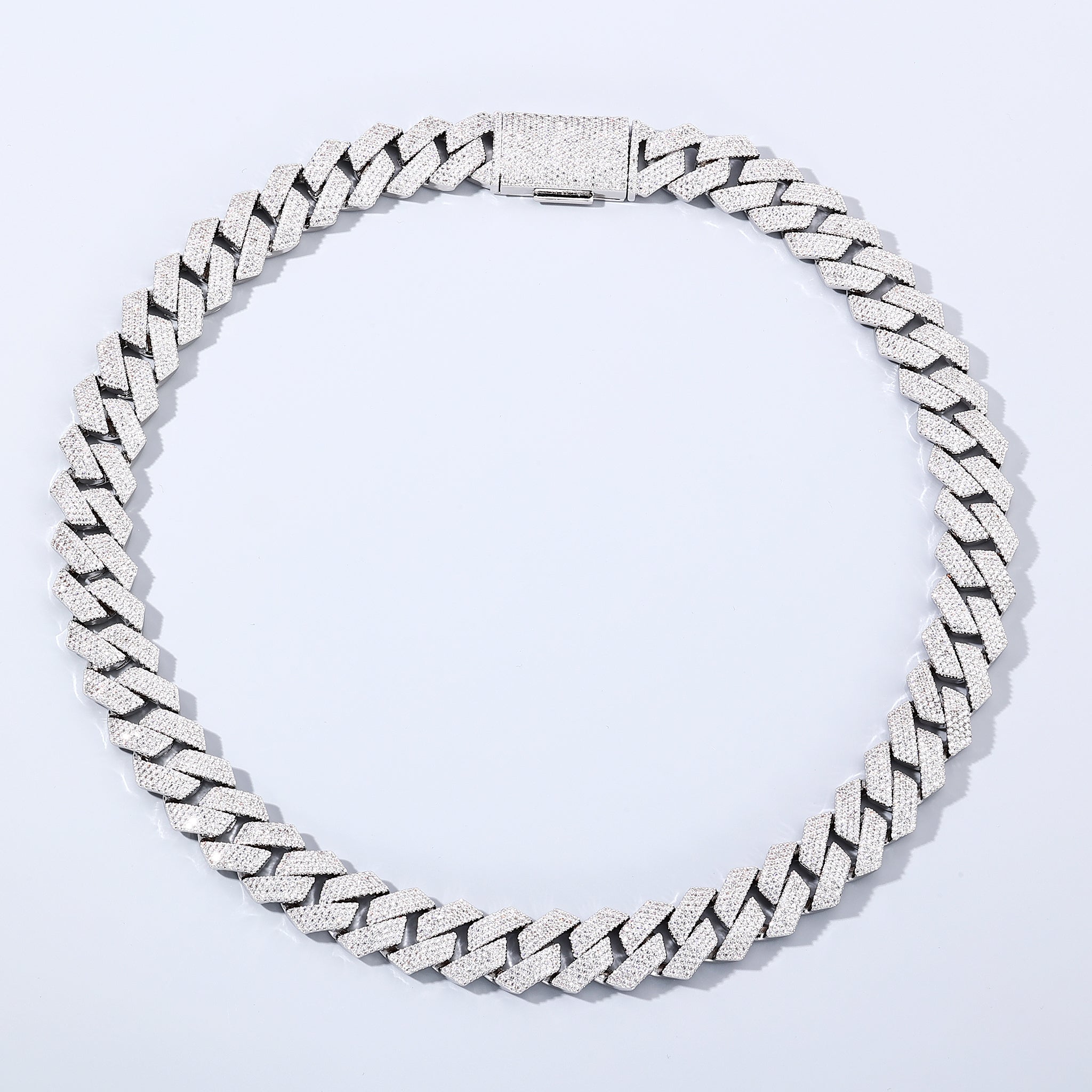 15mm White Gold Plated Cuban Chain