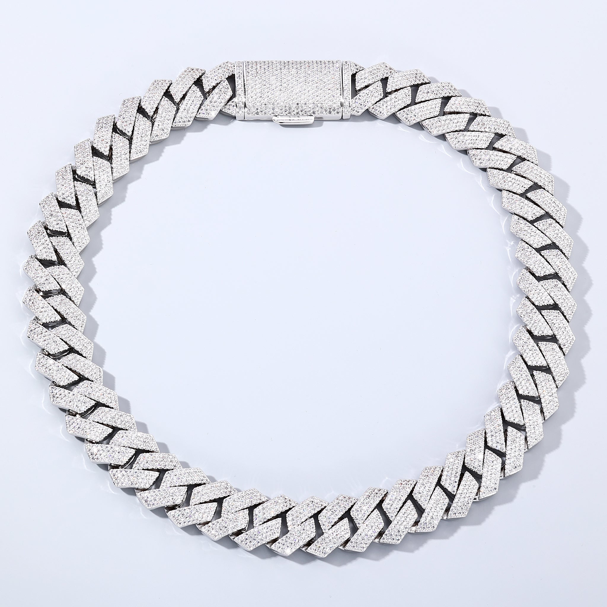 20mm White Gold Plated Cuban Chain