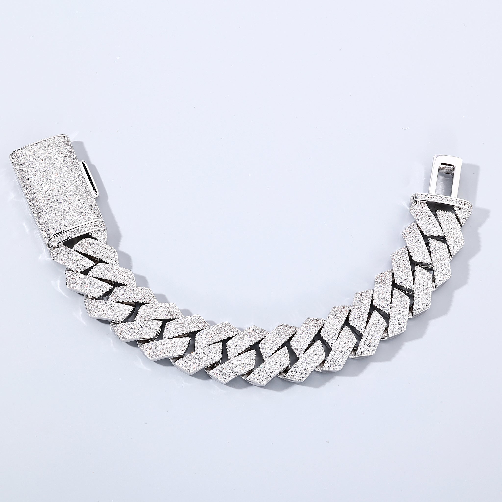 20mm White Gold Plated Cuban Bracelet