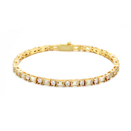 14K Gold Plated 2mm White- Olive Tennis Bracelet