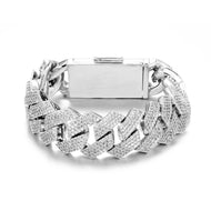 20mm White Gold Plated Cuban Bracelet