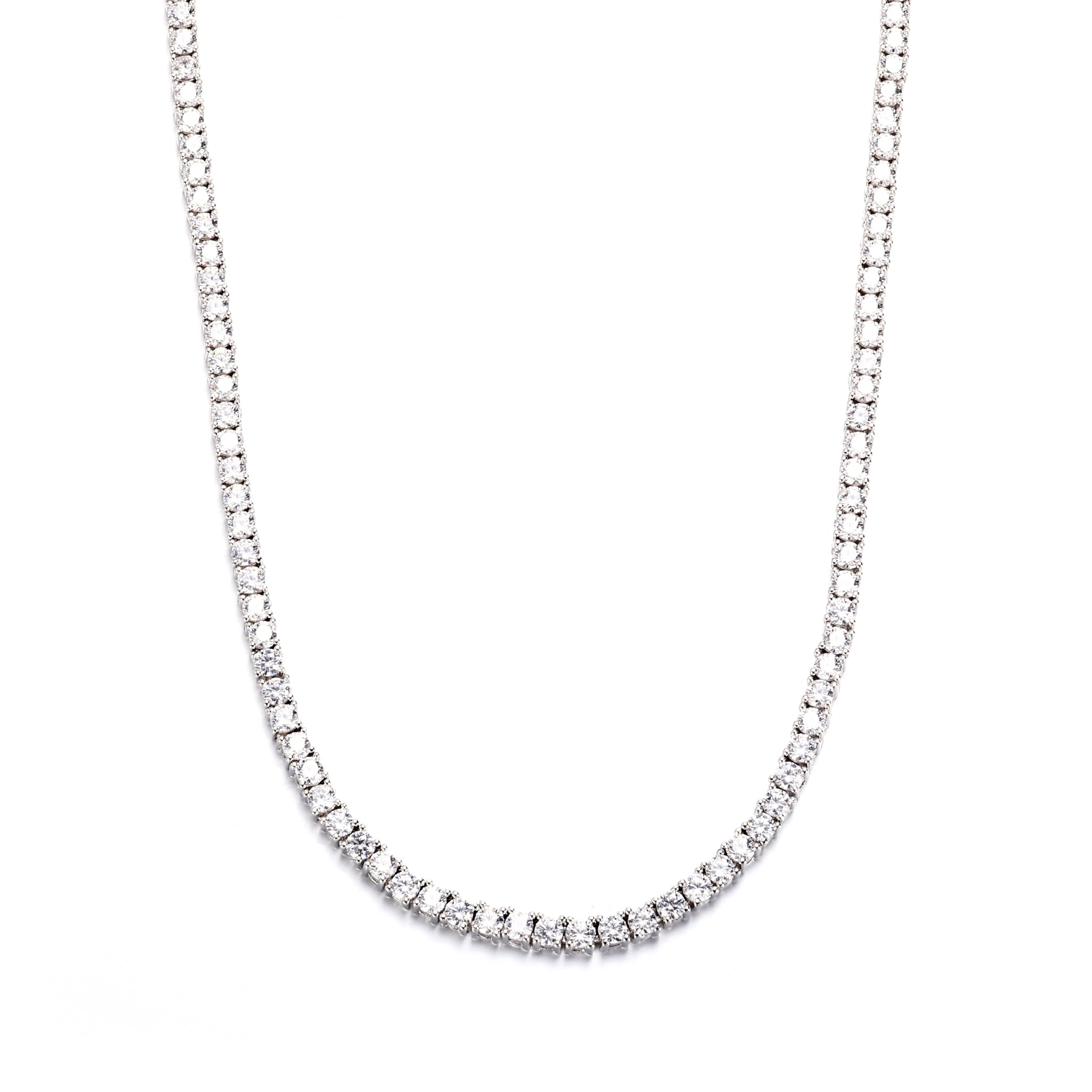 3mm White Gold Plated Tennis Chain