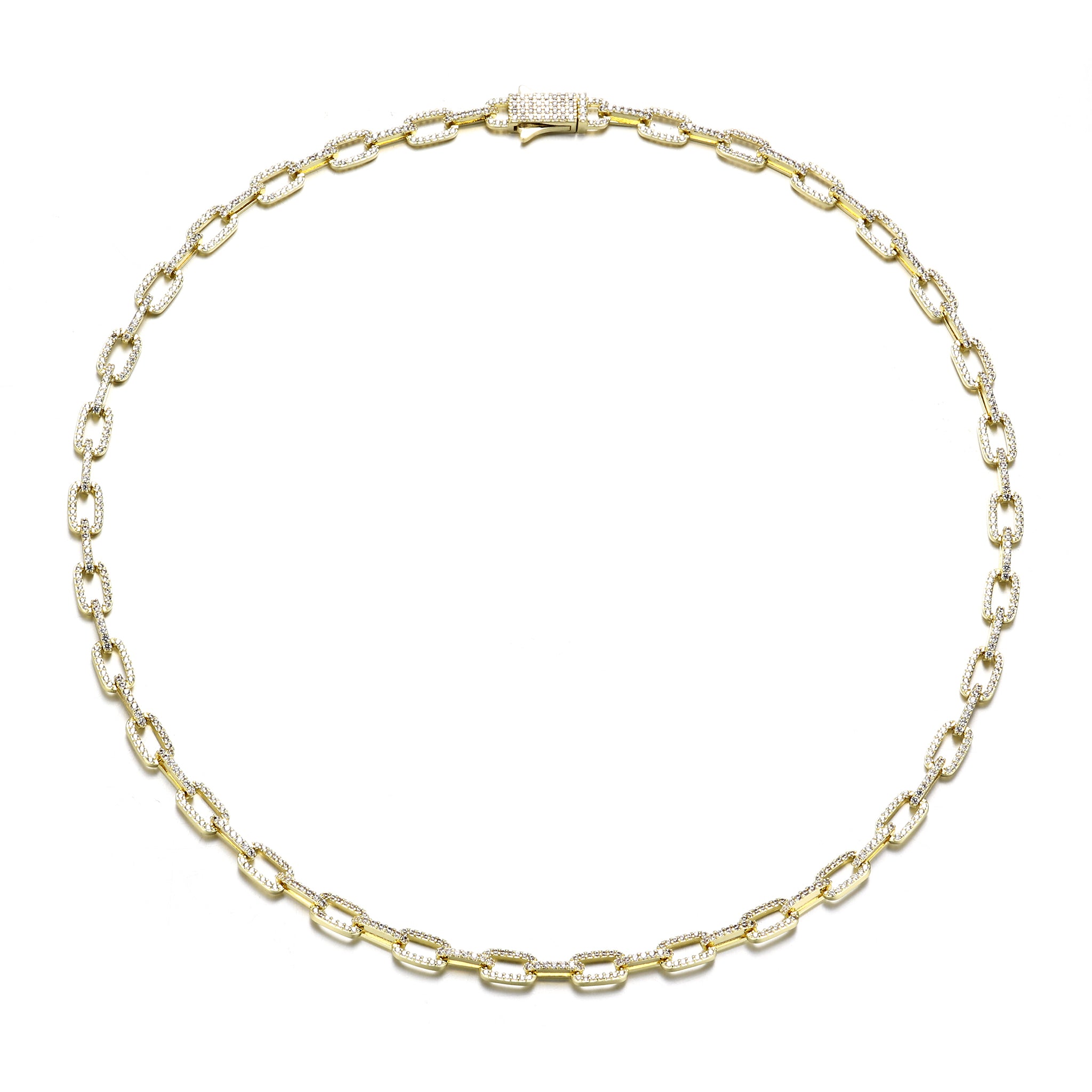 14K 6mm Iced Link Chain