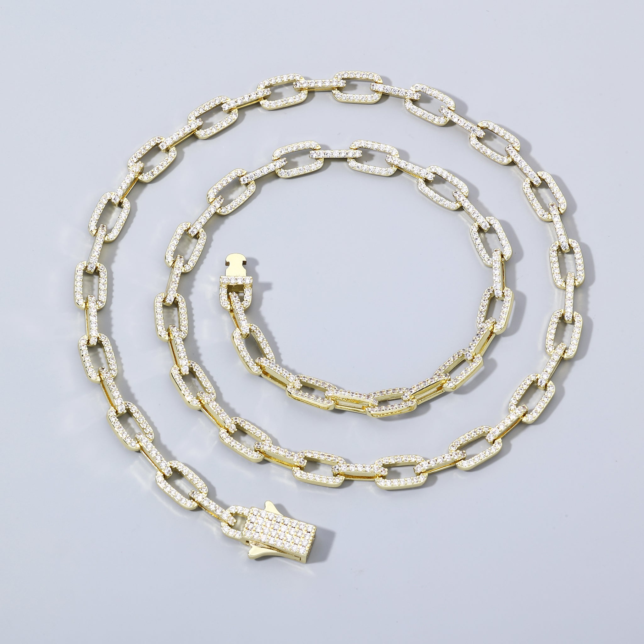 14K 6mm Iced Link Chain