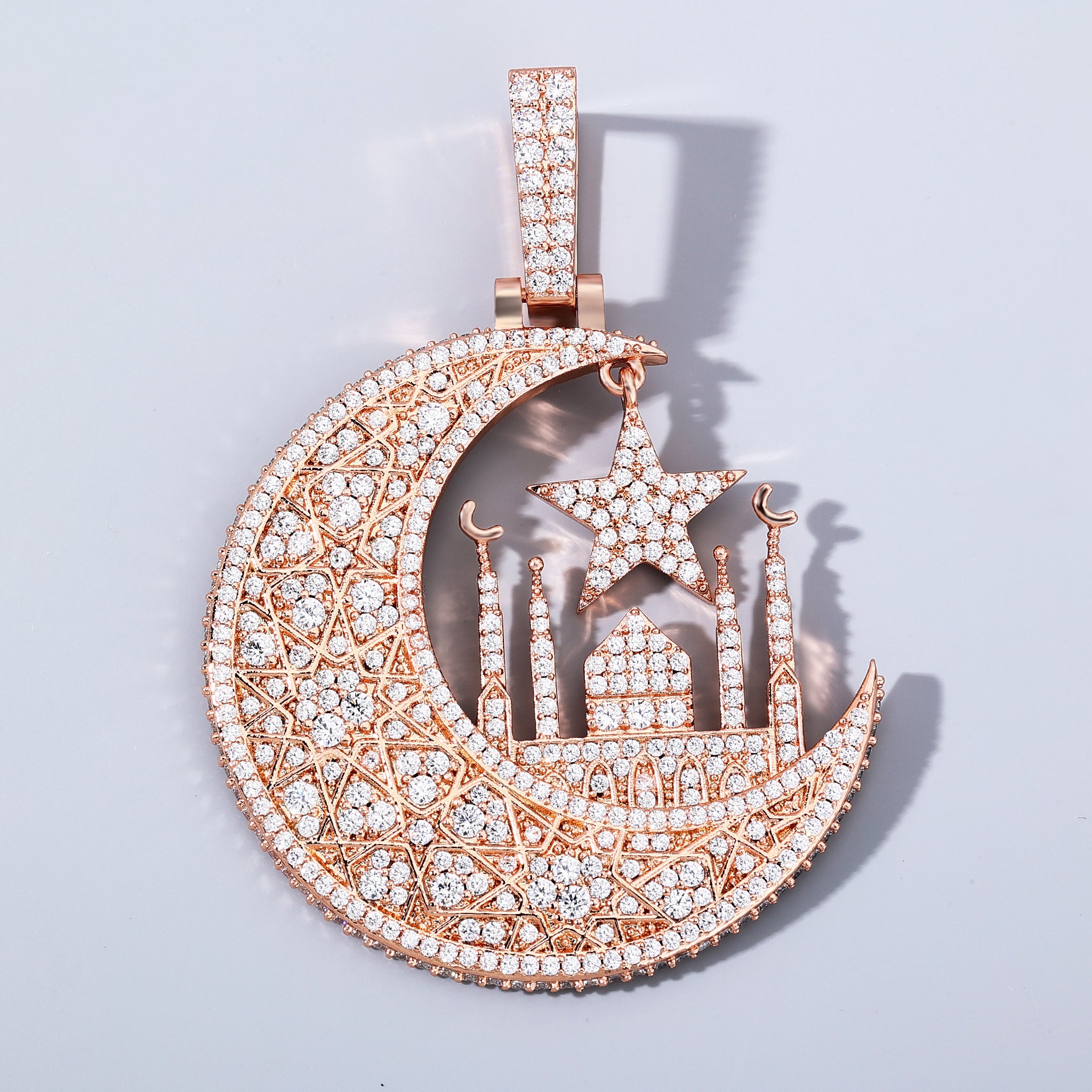 Rose Gold Plated Cresent Star Pendant