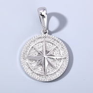White Gold Plated Compass