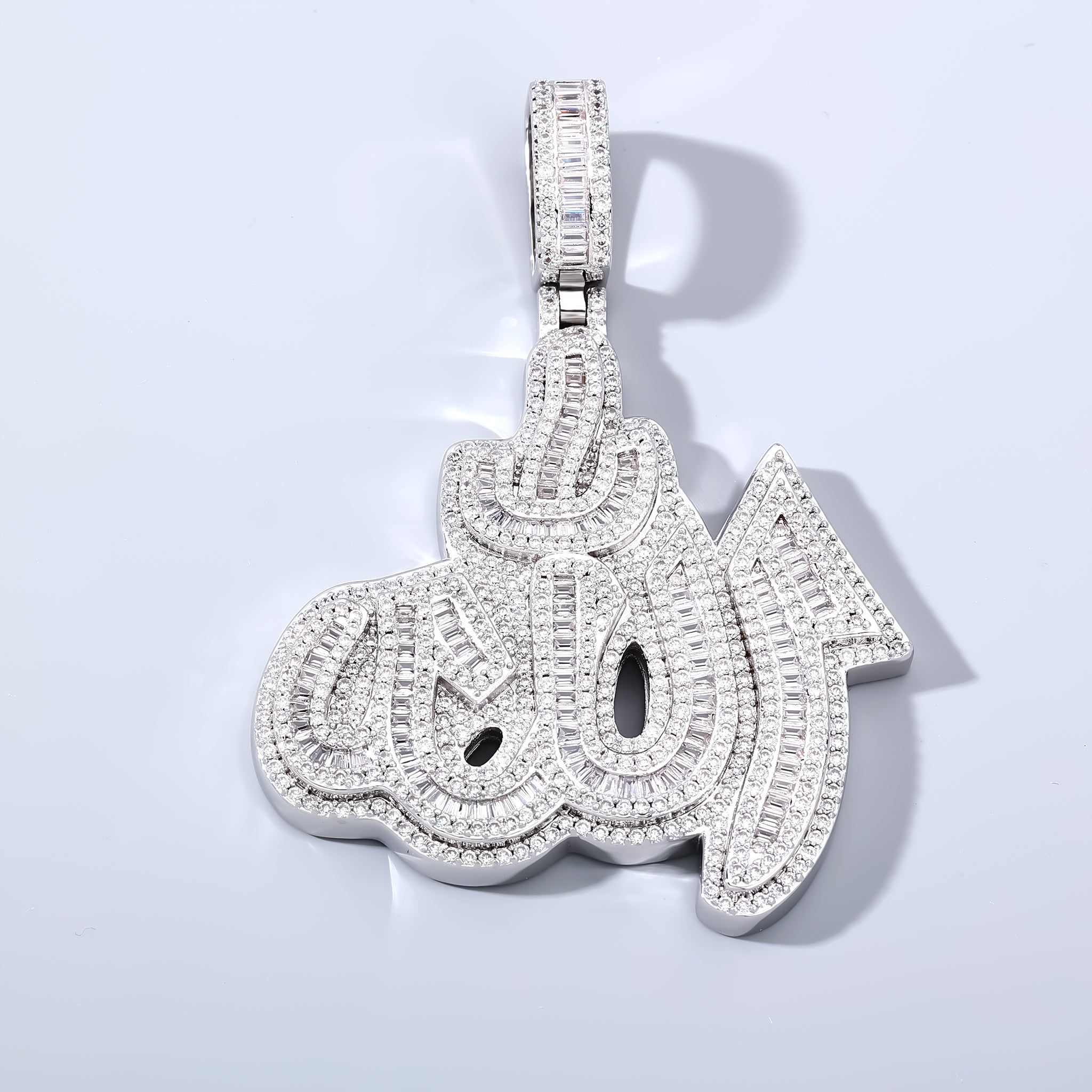 14K Plated Baguette ''Allah'' Pendant