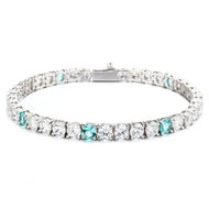 5mm White Gold Plated 5W1P Tennis Bracelet