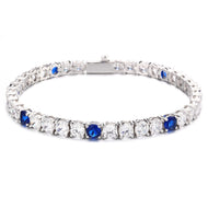 5mm White Gold Plated 5W1S Tennis Bracelet