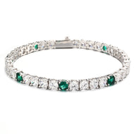 5mm White Gold Plated 5W1G Tennis Bracelet