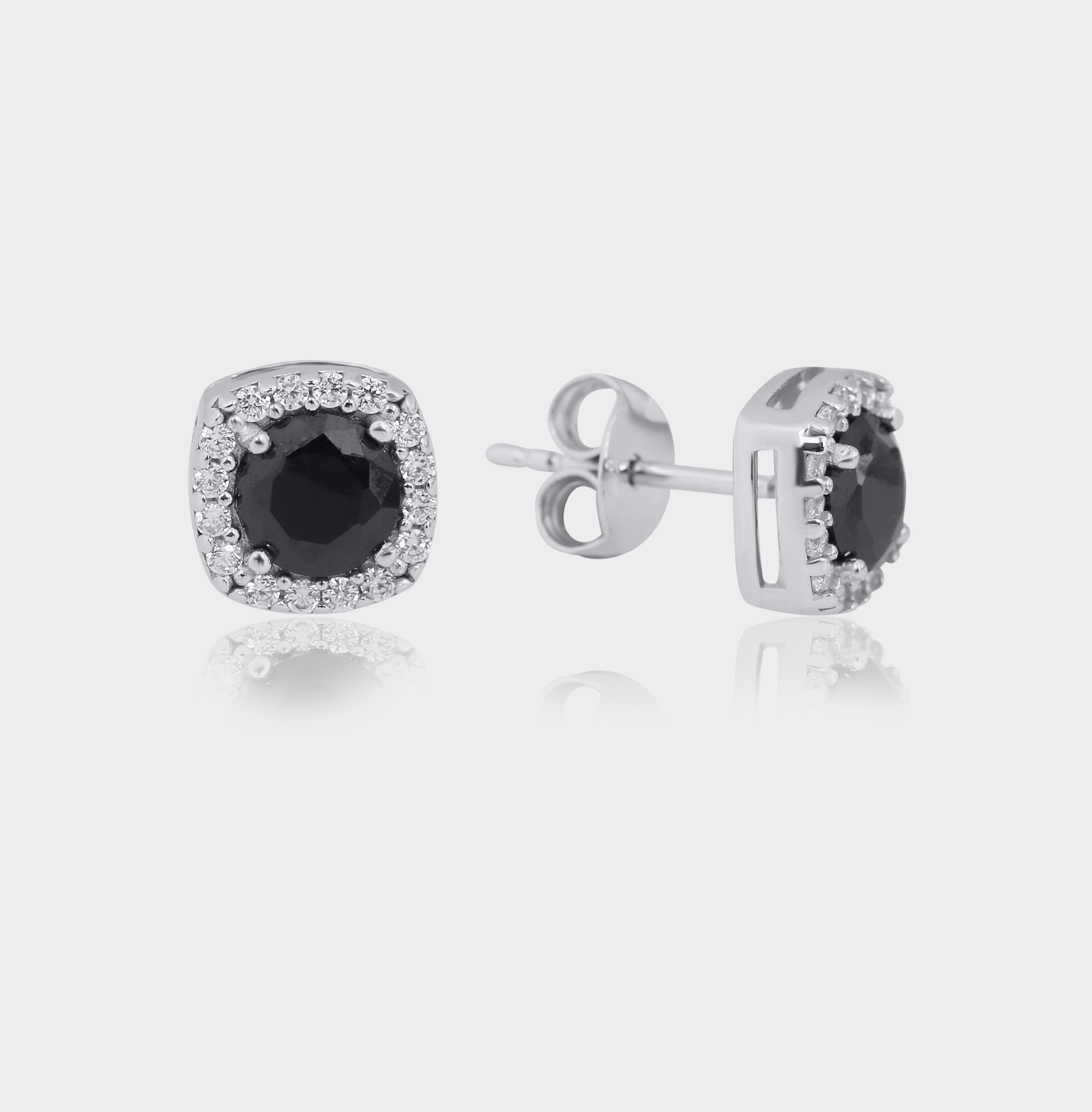 925 Silver Mini Küpe 8 Black