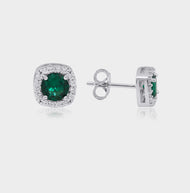 925 Silver Mini Küpe 8 Green