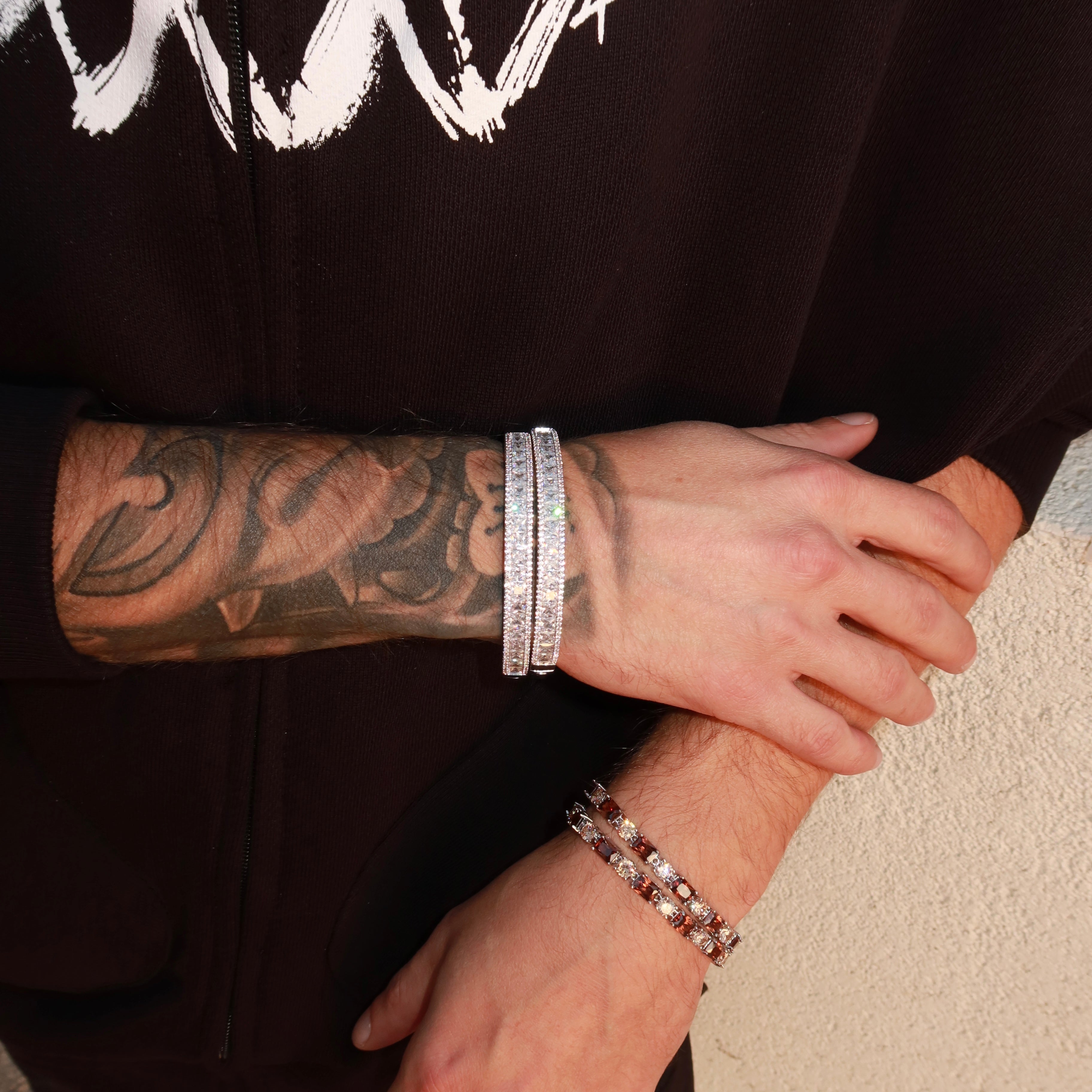 White Gold Plated CZ Bangle