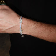 White Gold Plated Barbed Tennis Bracelet