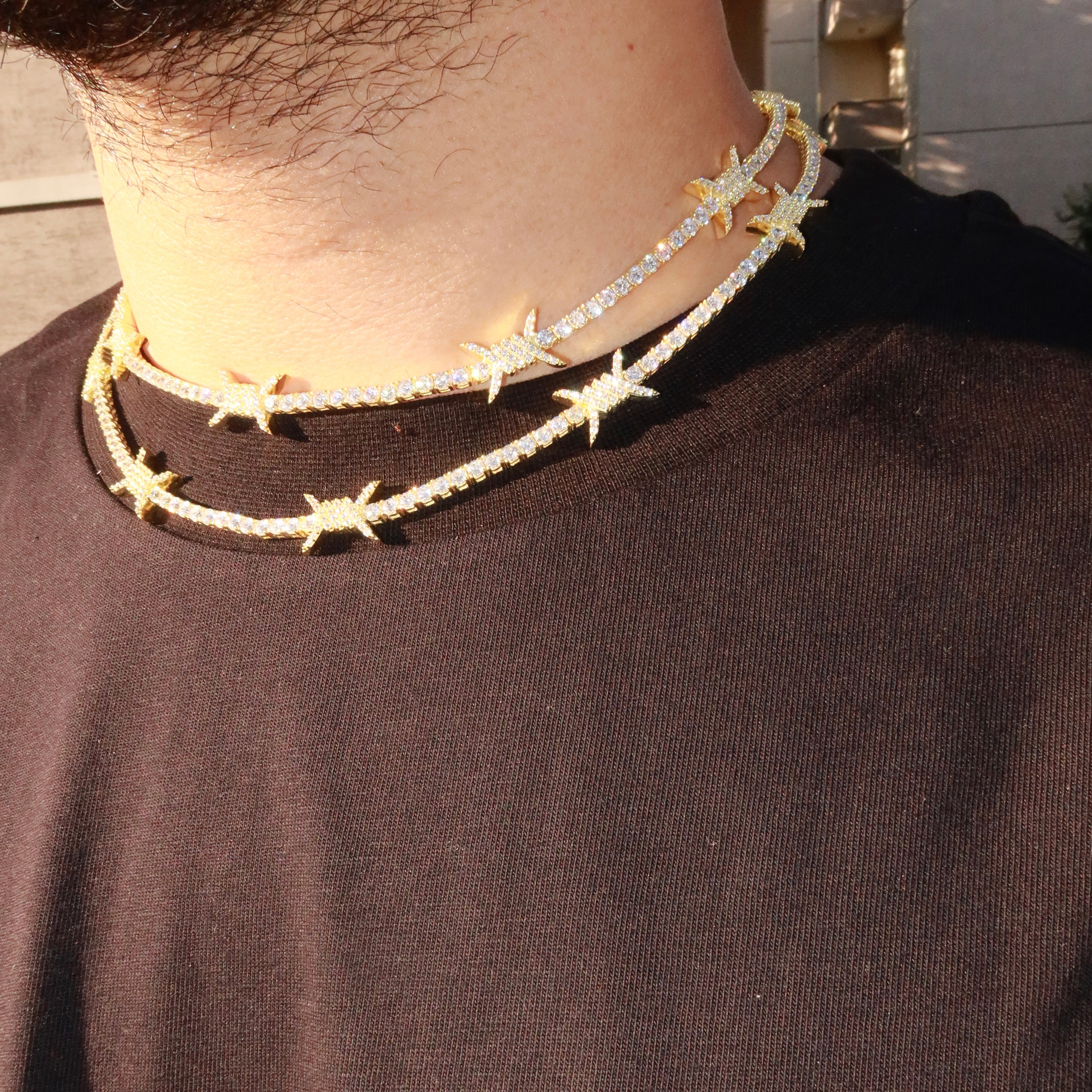 14K Barbed Tennis Chain