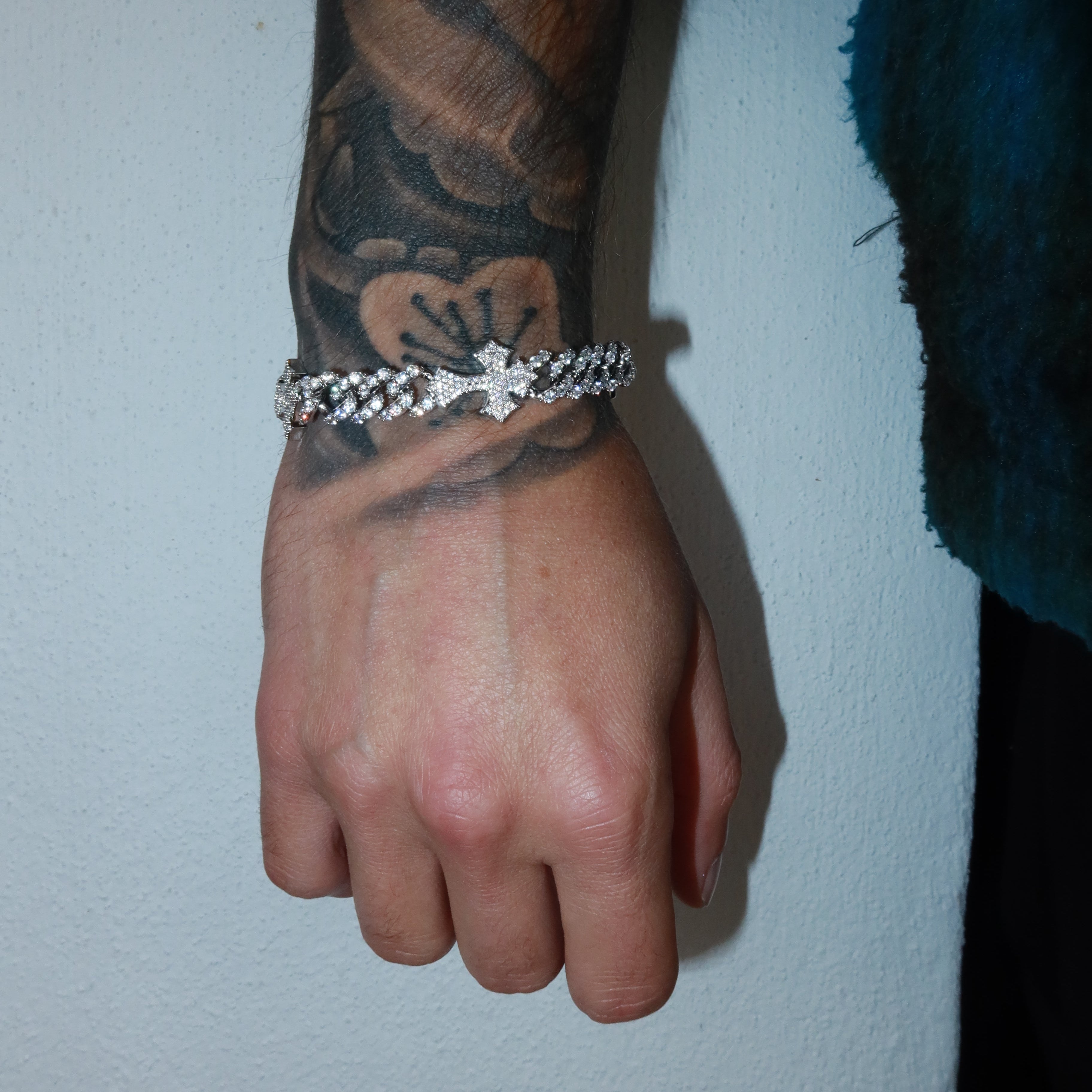 8mm Cross Cuban Bracelet
