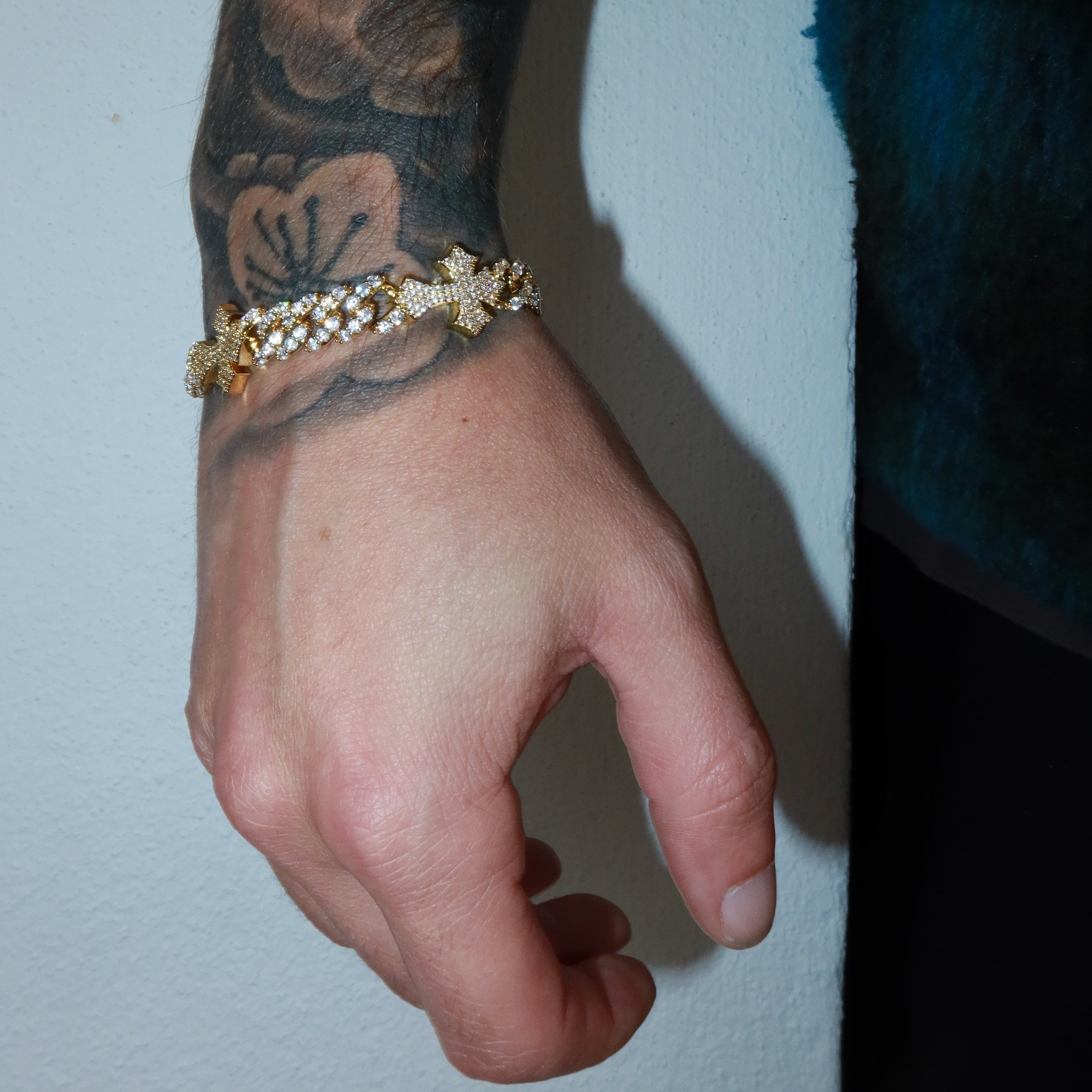 8mm Cross Cuban Bracelet