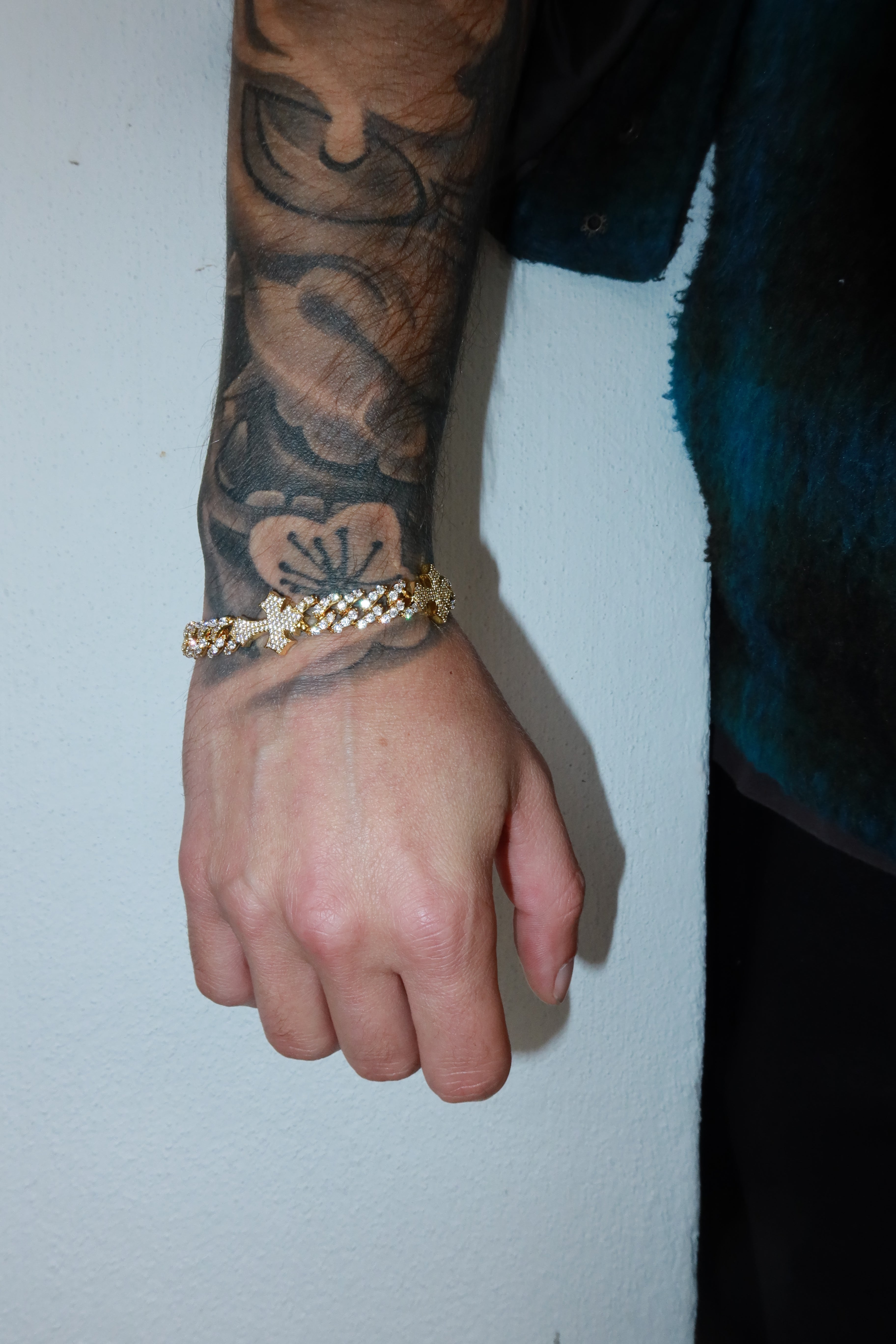 8mm Cross Cuban Bracelet