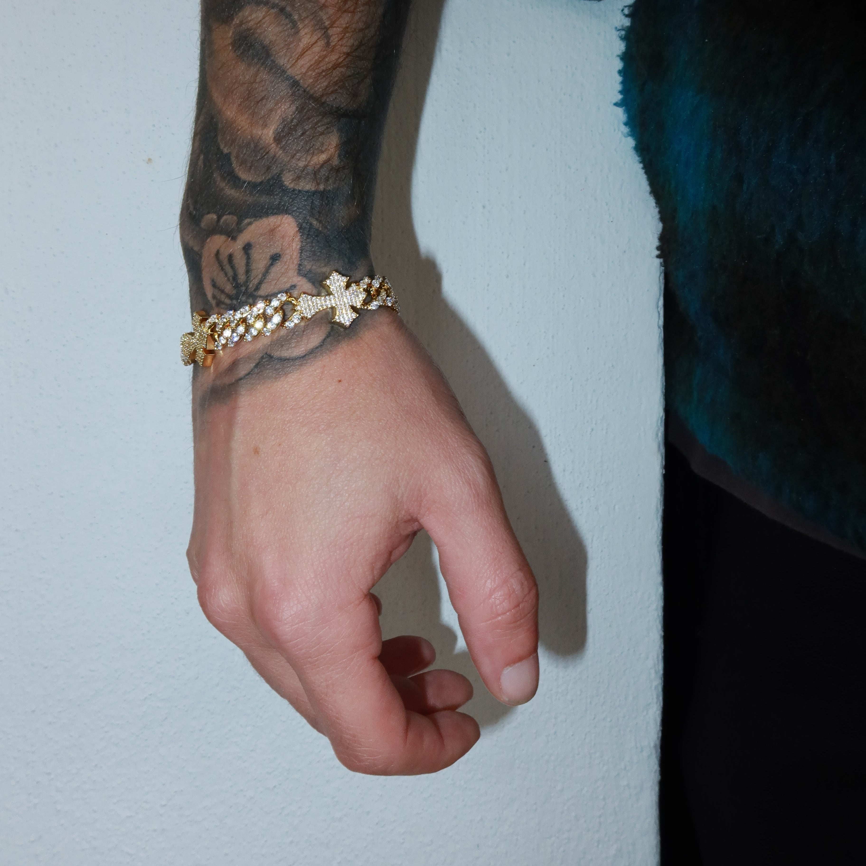 8mm Cross Cuban Bracelet