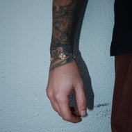 14K Gold Plated Chocolate Cross Iced Motifs Bracelet