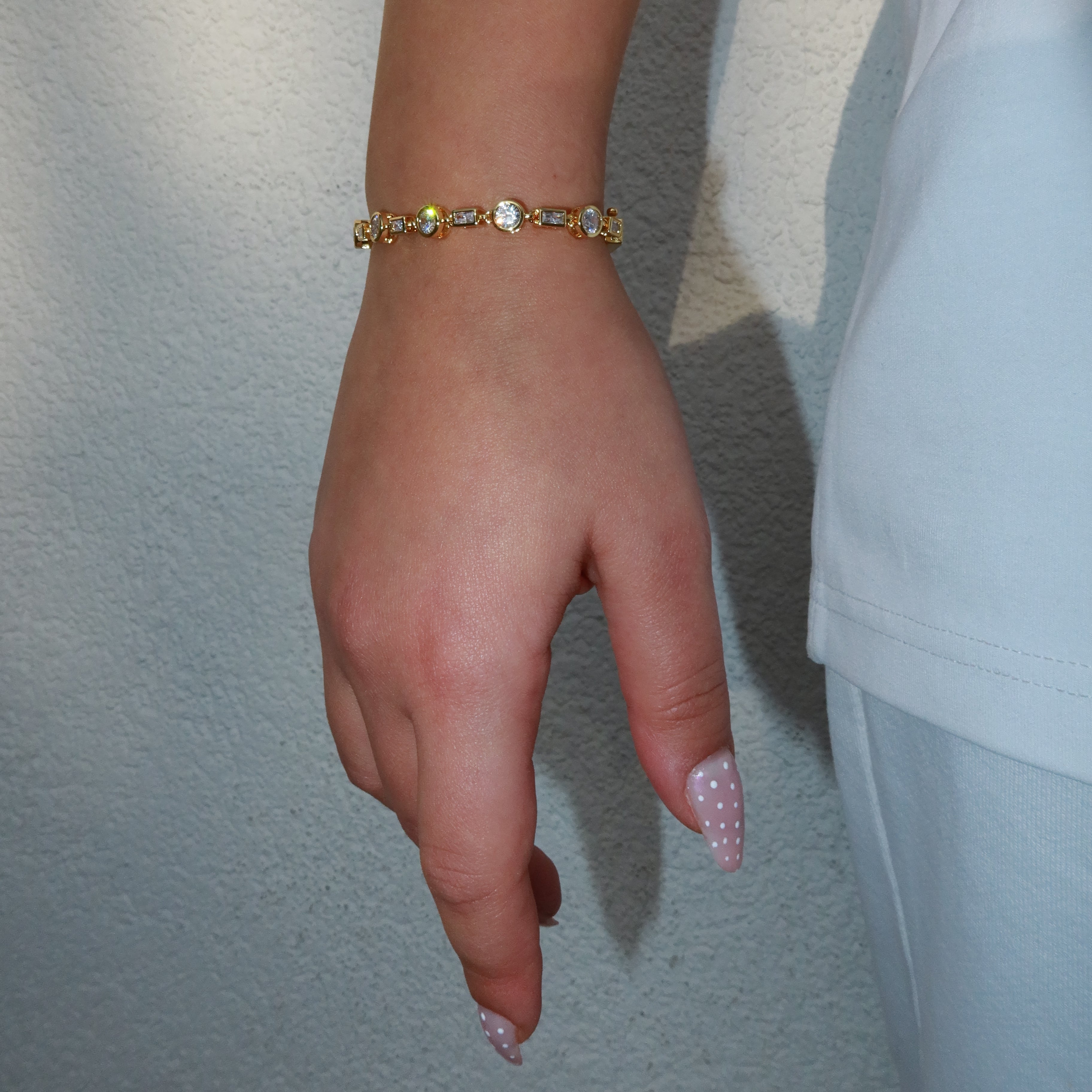 Mini Stone Shape Tennis Bracelet W