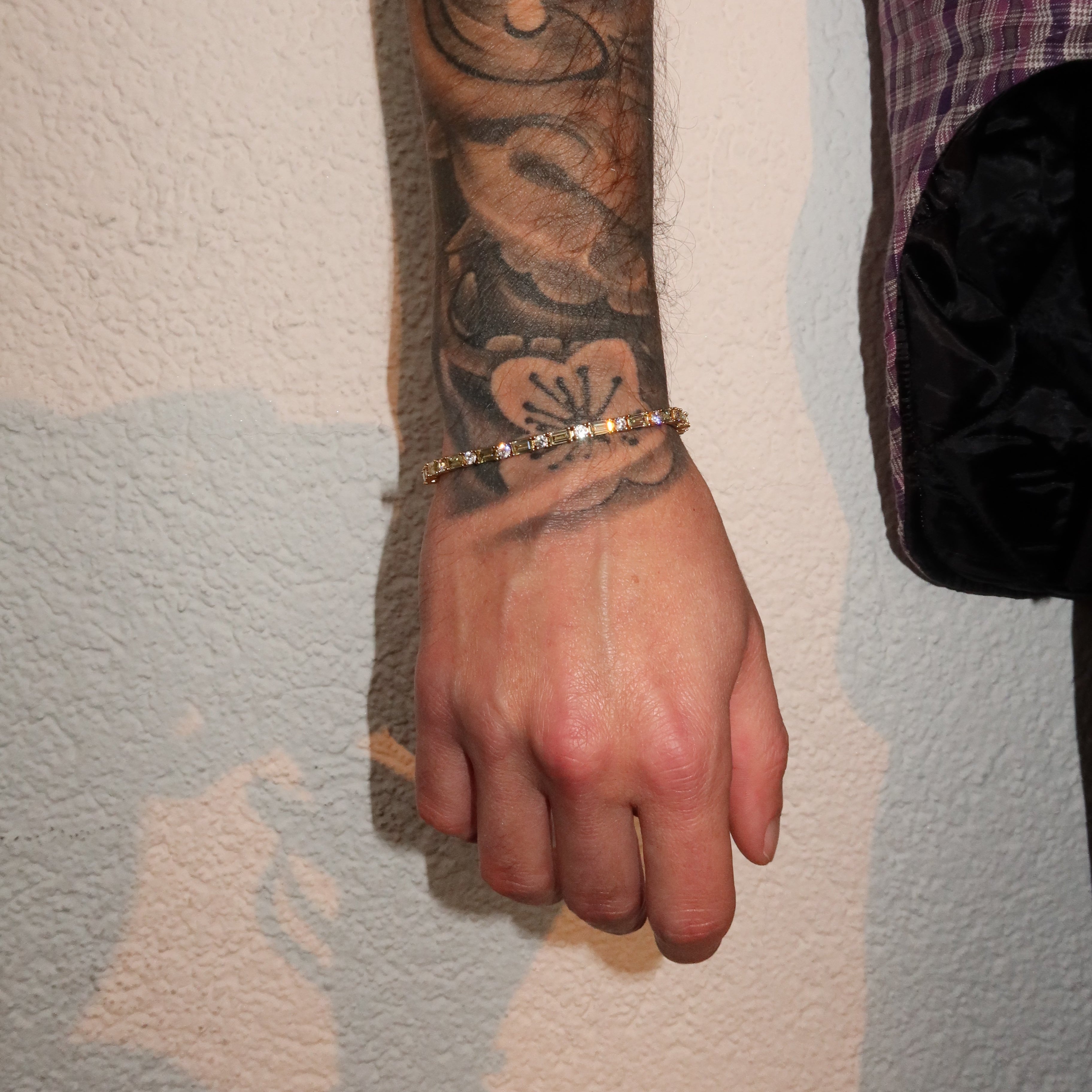 14K Gold Plated 2mm White- Olive Tennis Bracelet