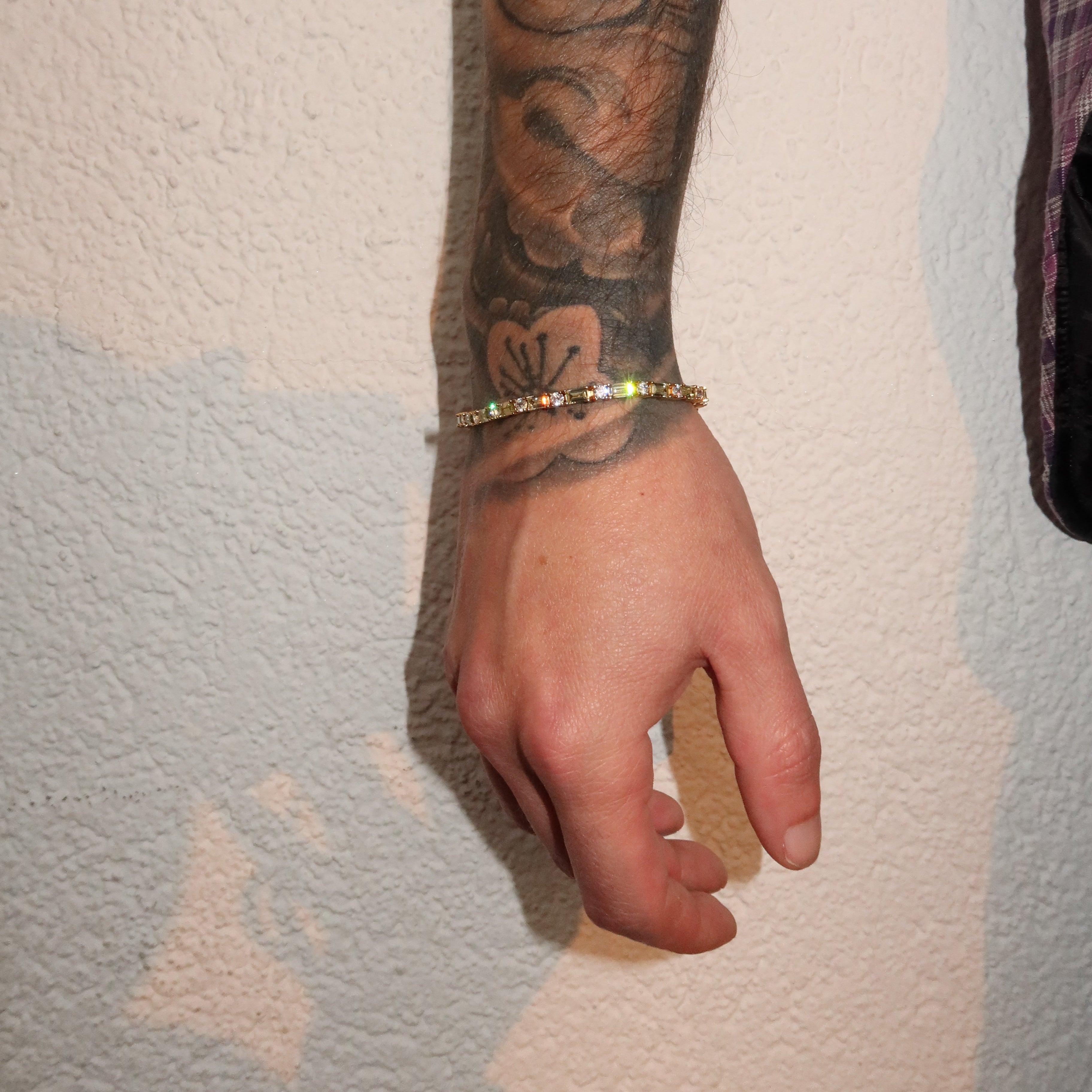 14K Gold Plated 2mm White- Olive Tennis Bracelet