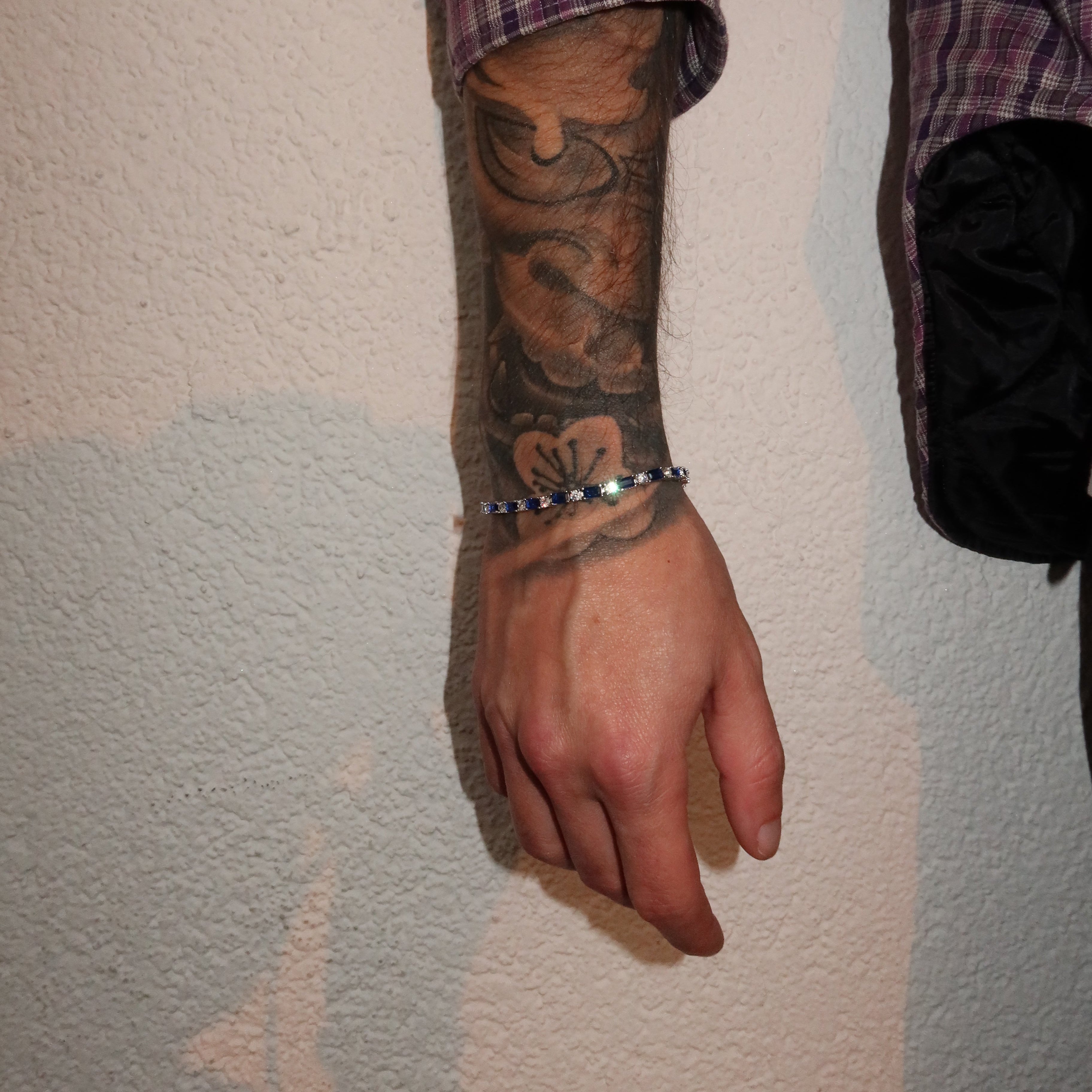 White Gold Plated 2mm Sapphire- White Tennis Bracelet