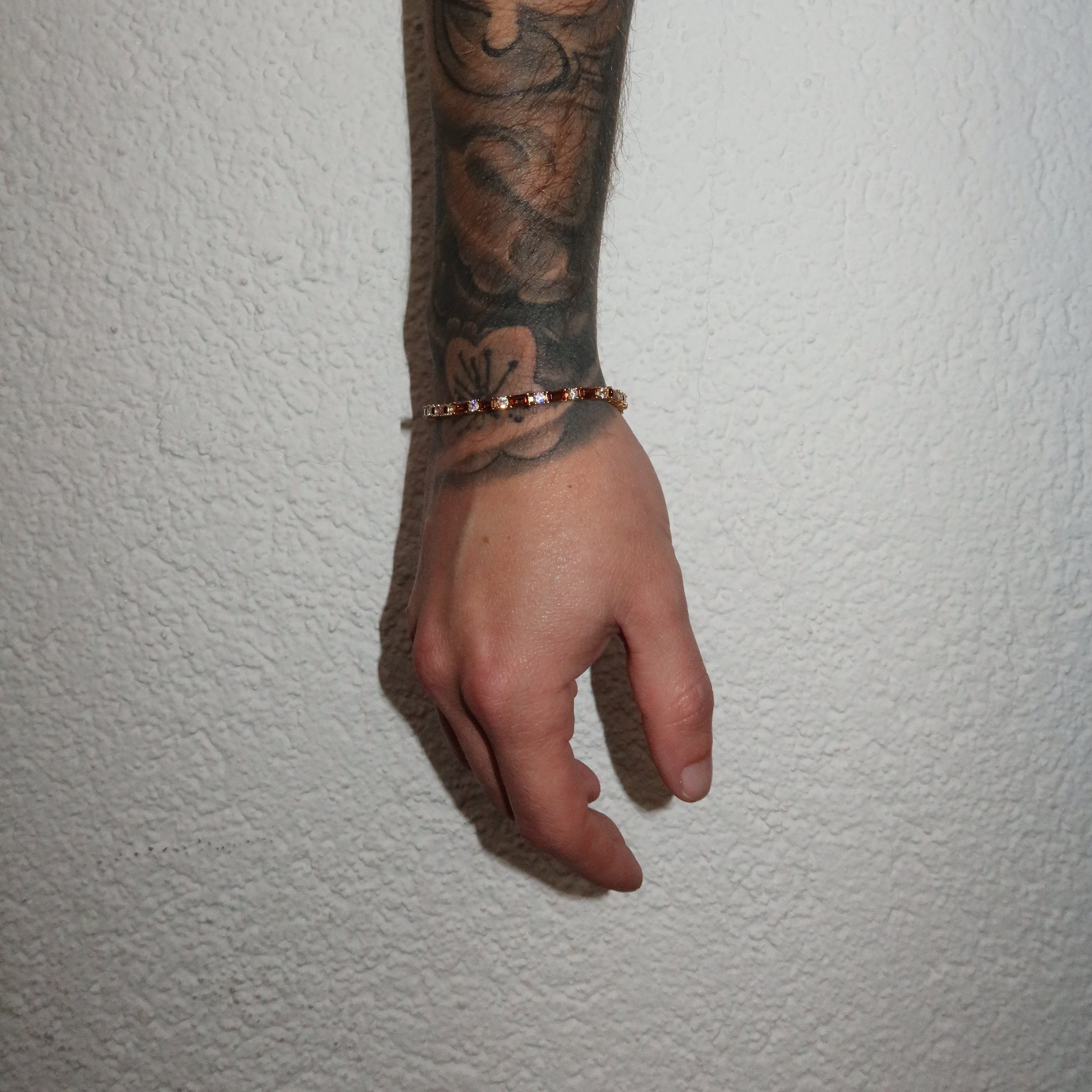 14K Gold Plated 2mm Coffee- White Tennis Bracelet