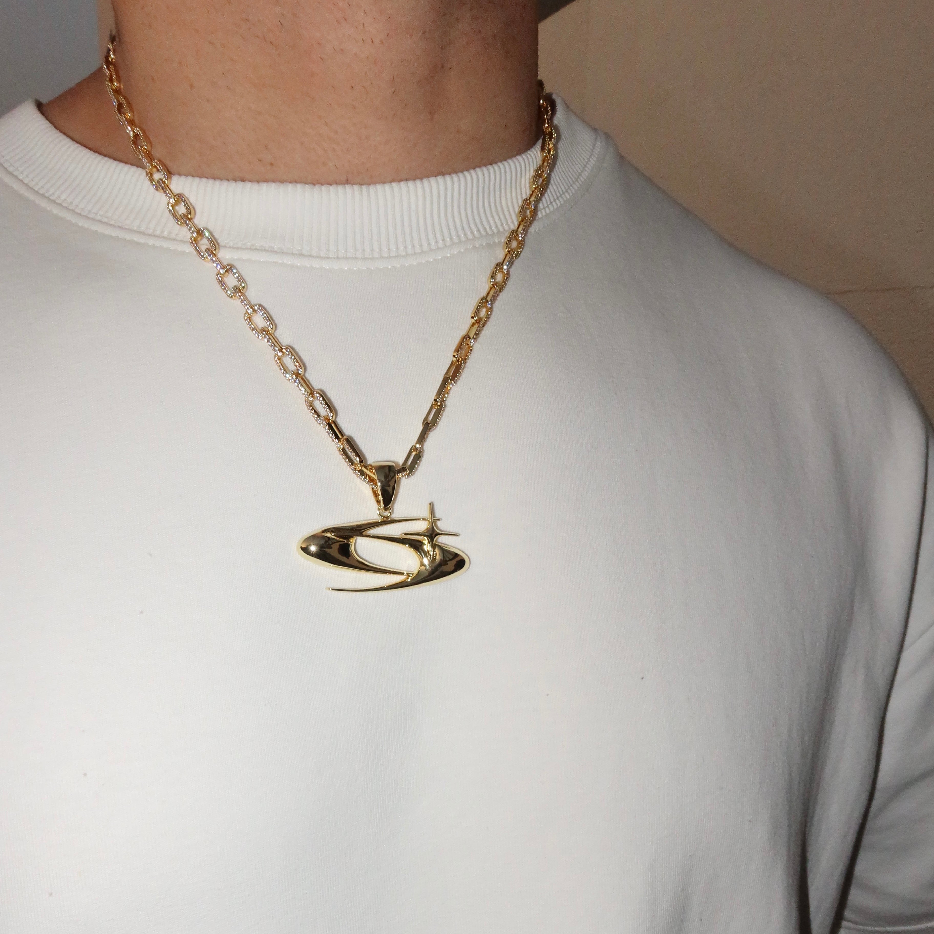 14K Plated Big GC Logo Pendant