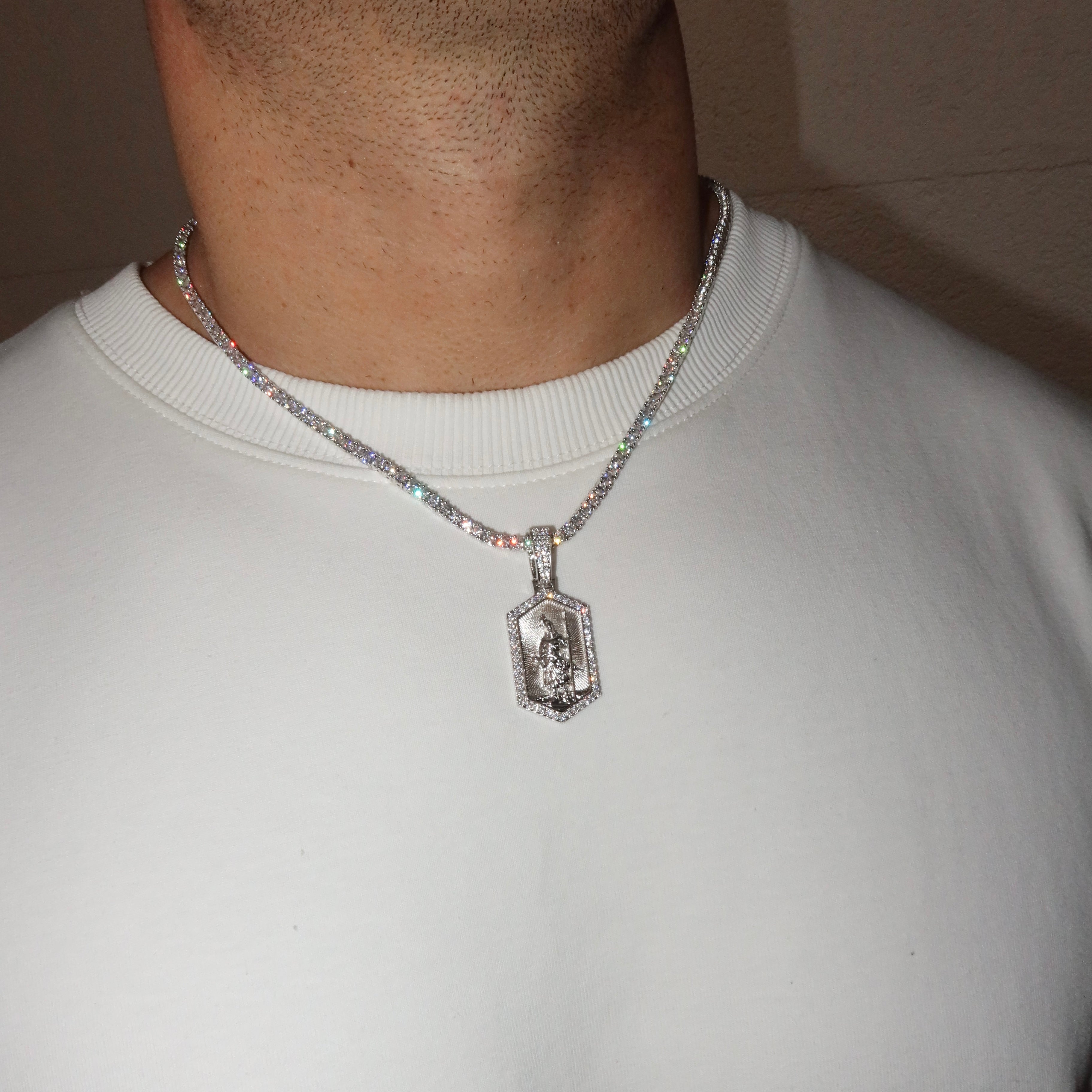 White Gold Plated Kıpchak Soldier Pendant