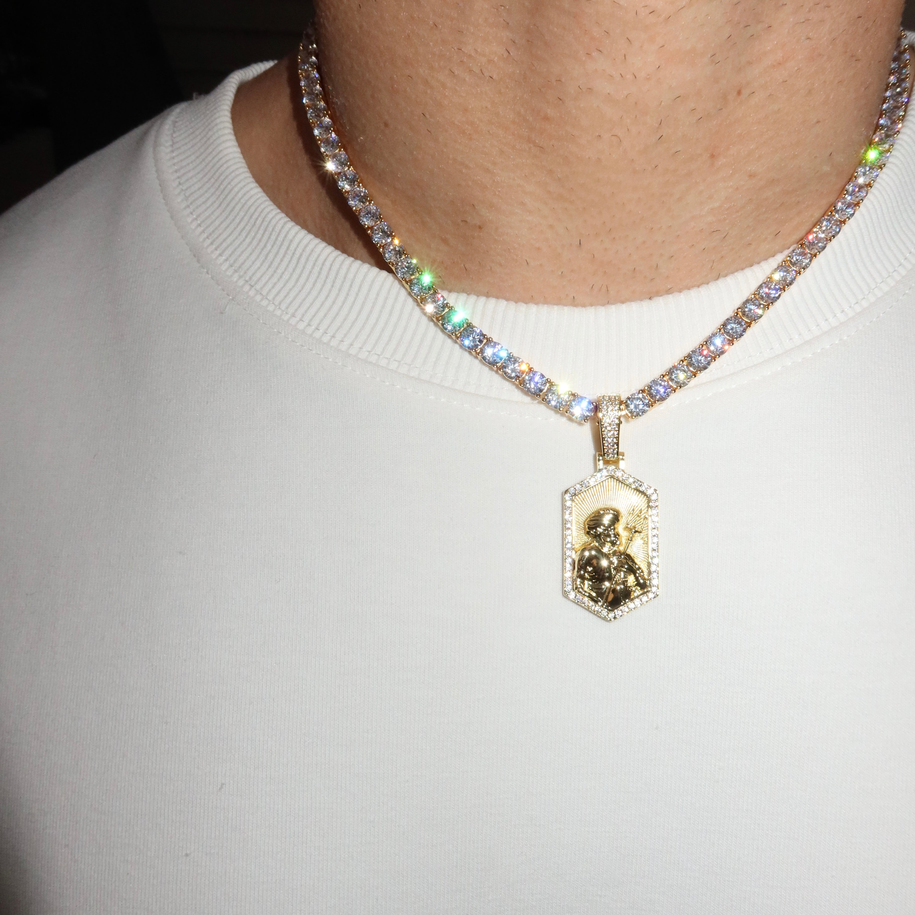 14K Gold Plated Poseidon Barbaros Pendant