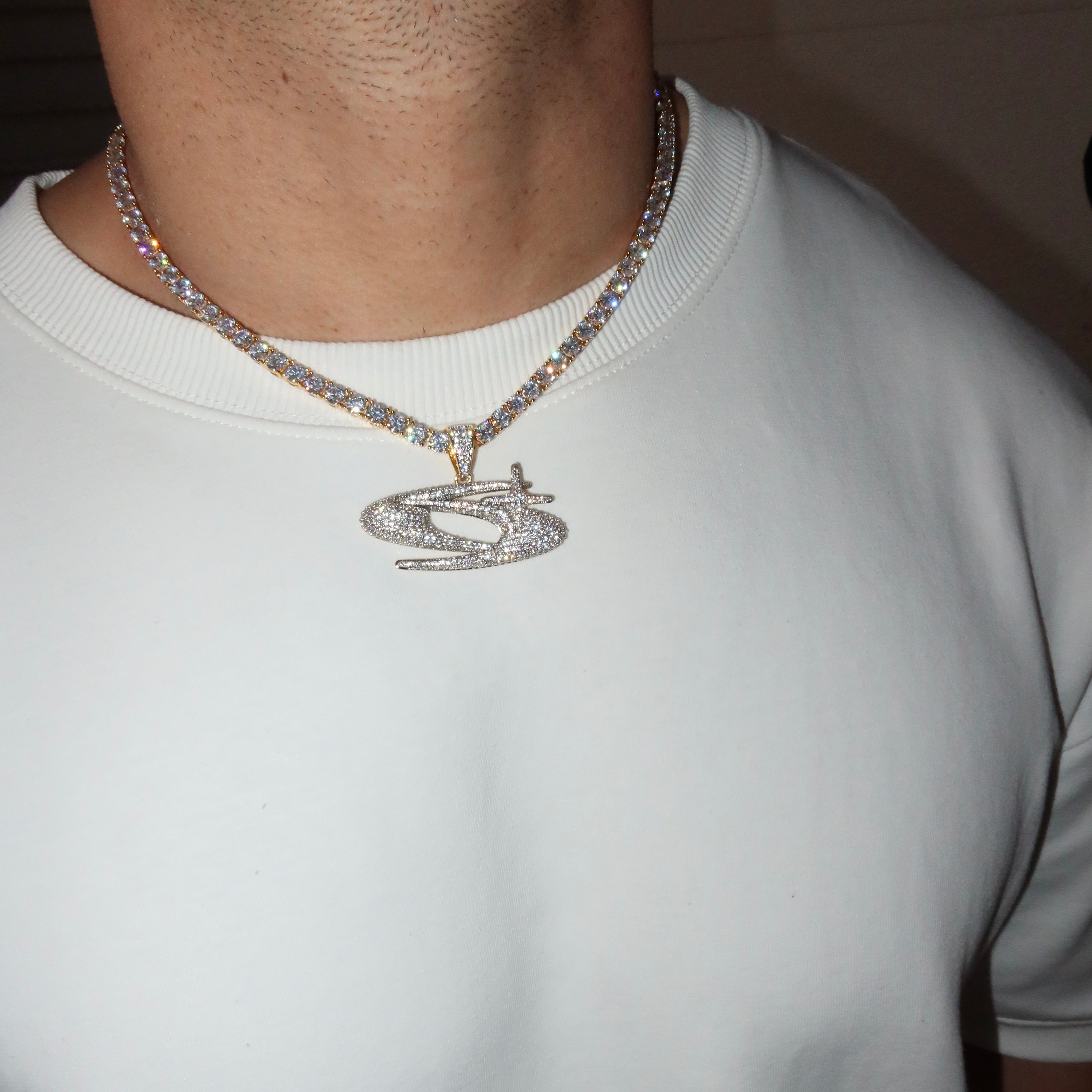 Big Iced GC Logo Pendant